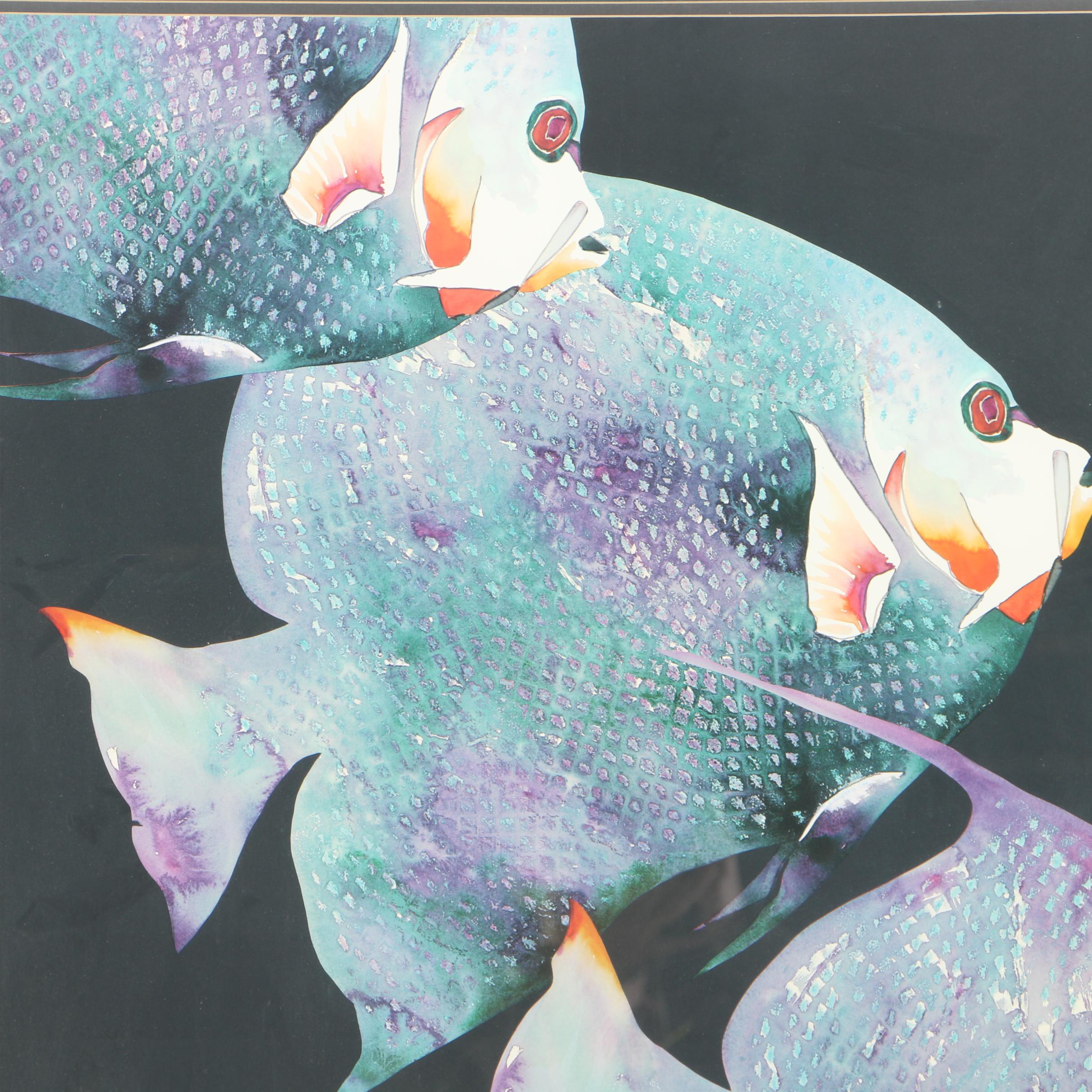 Offset Lithograph of Fish