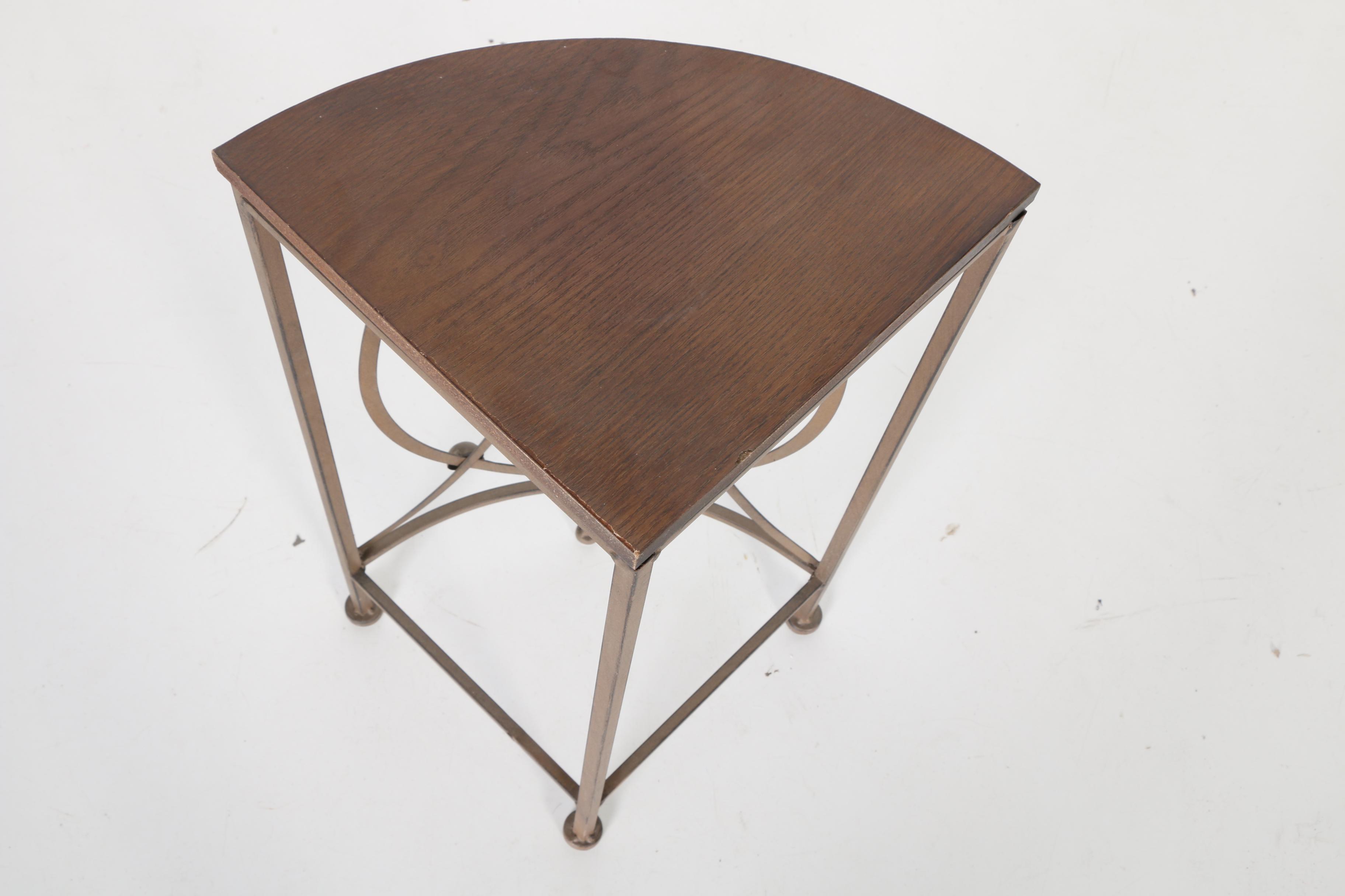 Small Metal Corner Accent Table