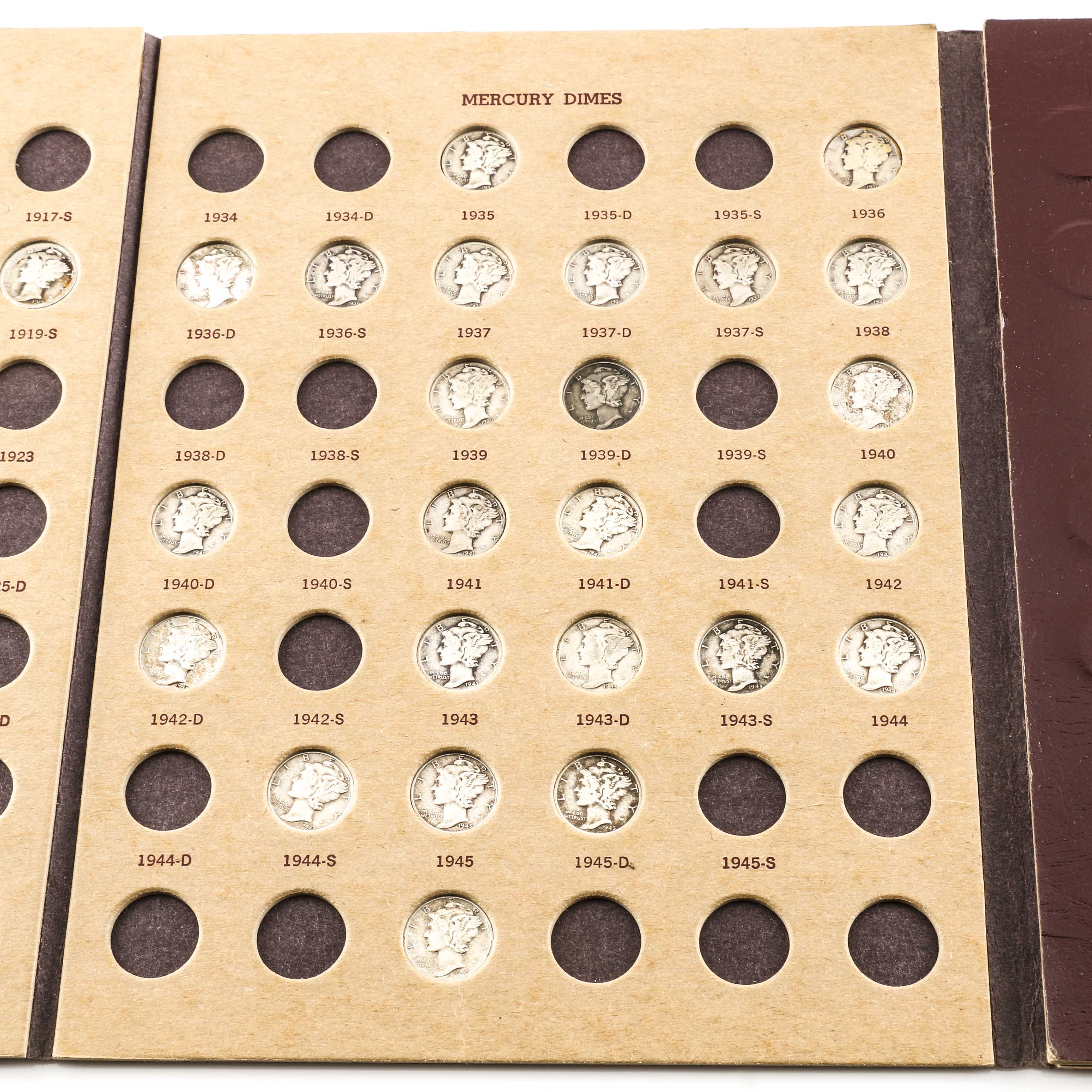 Binder of Mercury and Roosevelt Dimes