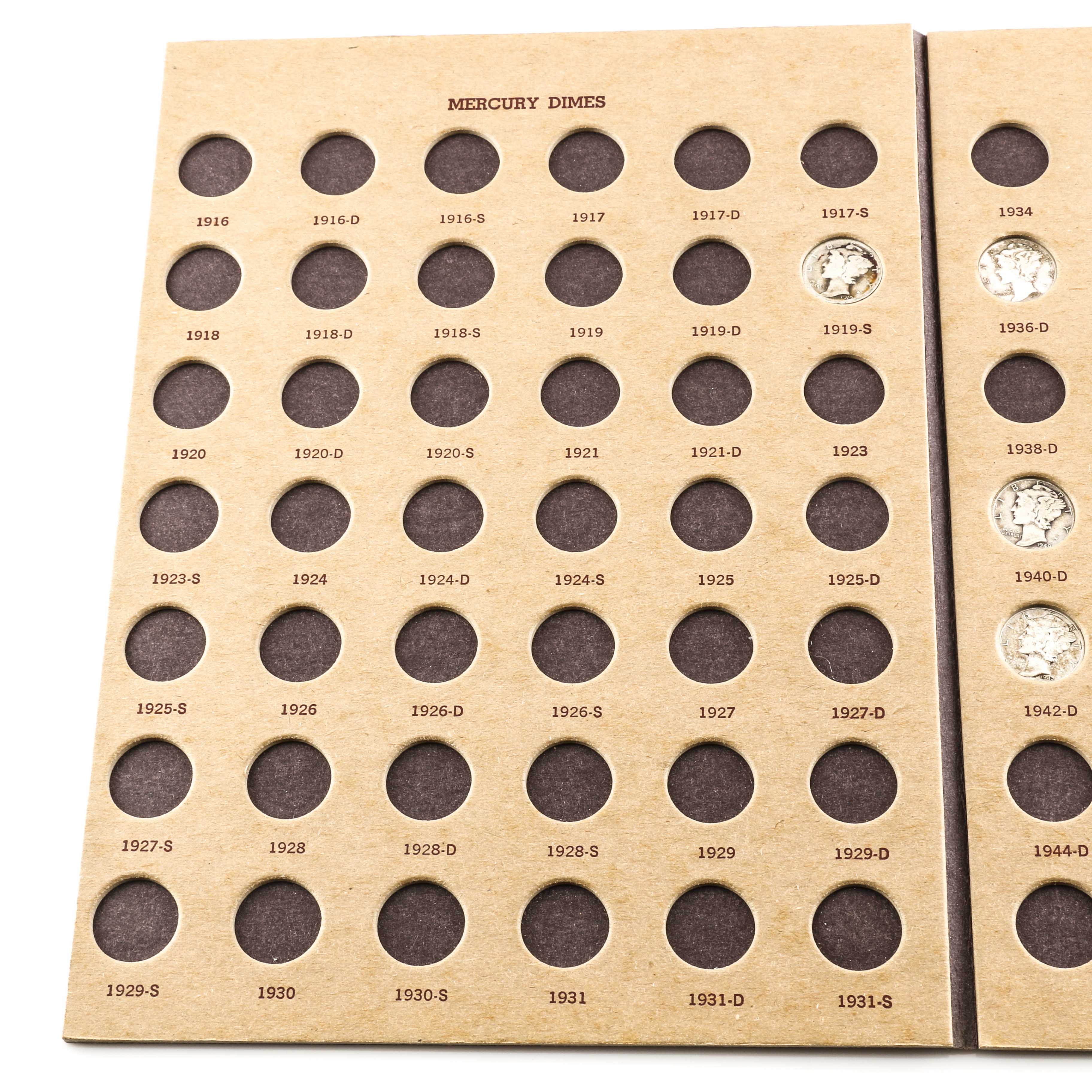 Binder of Mercury and Roosevelt Dimes