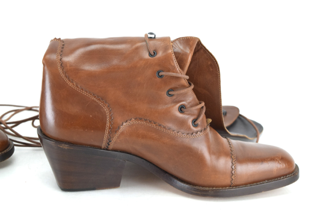 Brown Leather Joan & David Lace Up Tall Boots