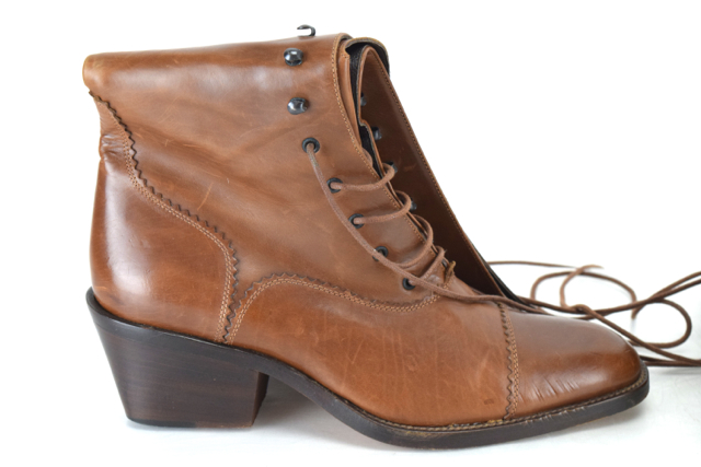 Brown Leather Joan & David Lace Up Tall Boots