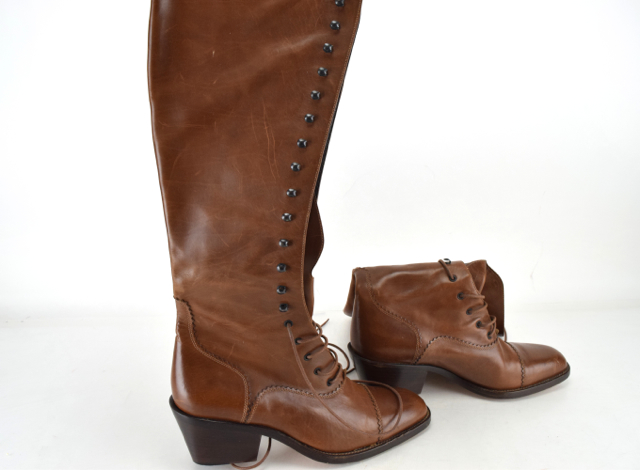 Brown Leather Joan & David Lace Up Tall Boots