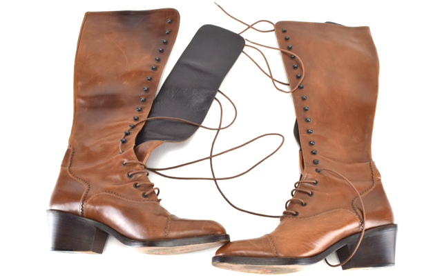 Brown Leather Joan & David Lace Up Tall Boots