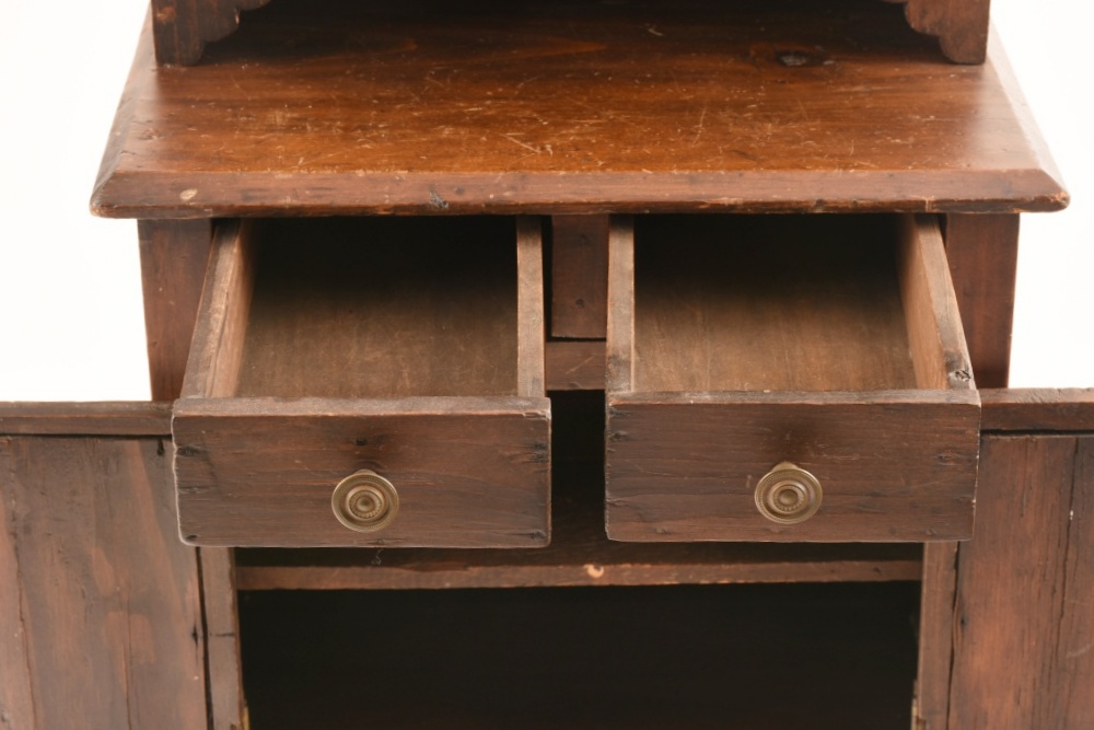 A 19th Oak Miniature Child's Stepback Cabinet