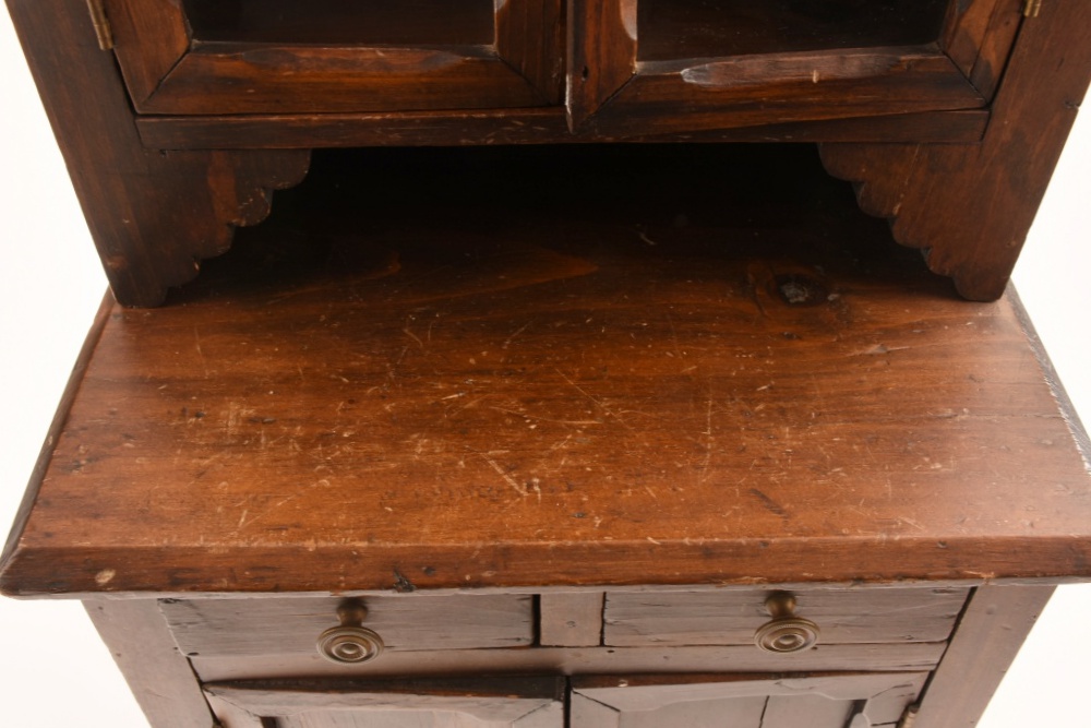 A 19th Oak Miniature Child's Stepback Cabinet