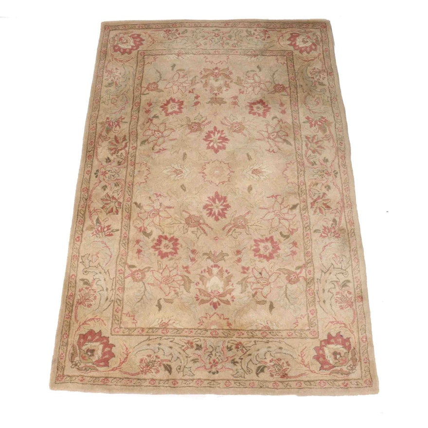 Tufted Floral Wool Area Rug