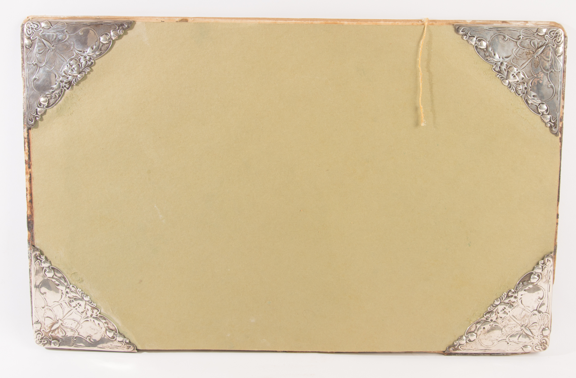 Antique Art Nouveau Desk Pad with Sterling Silver Corners