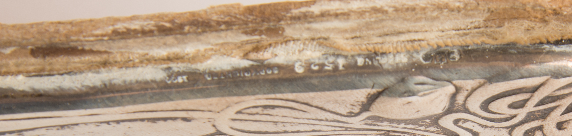 Antique Art Nouveau Desk Pad with Sterling Silver Corners