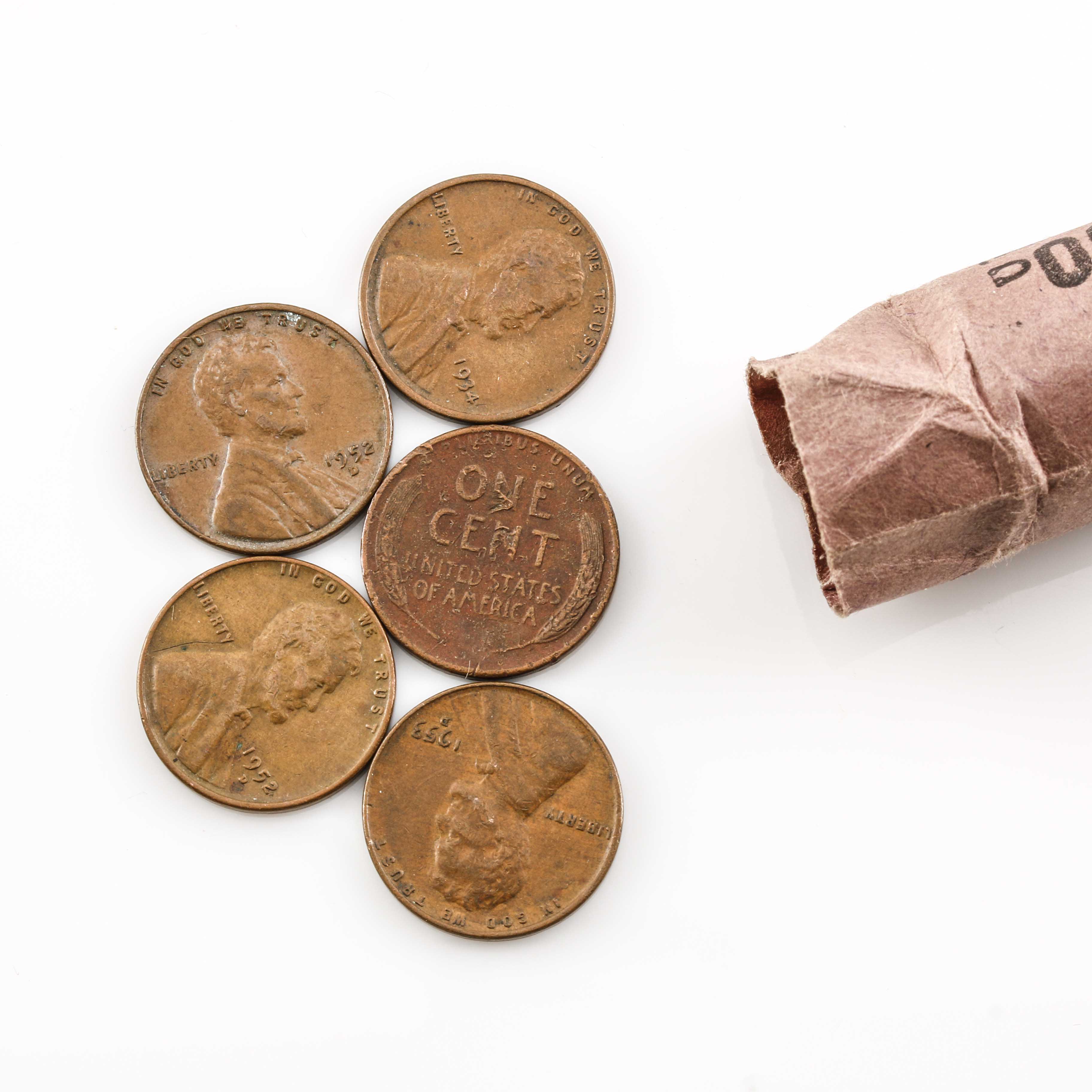 Thirteen Rolls of Lincoln Wheat Pennies