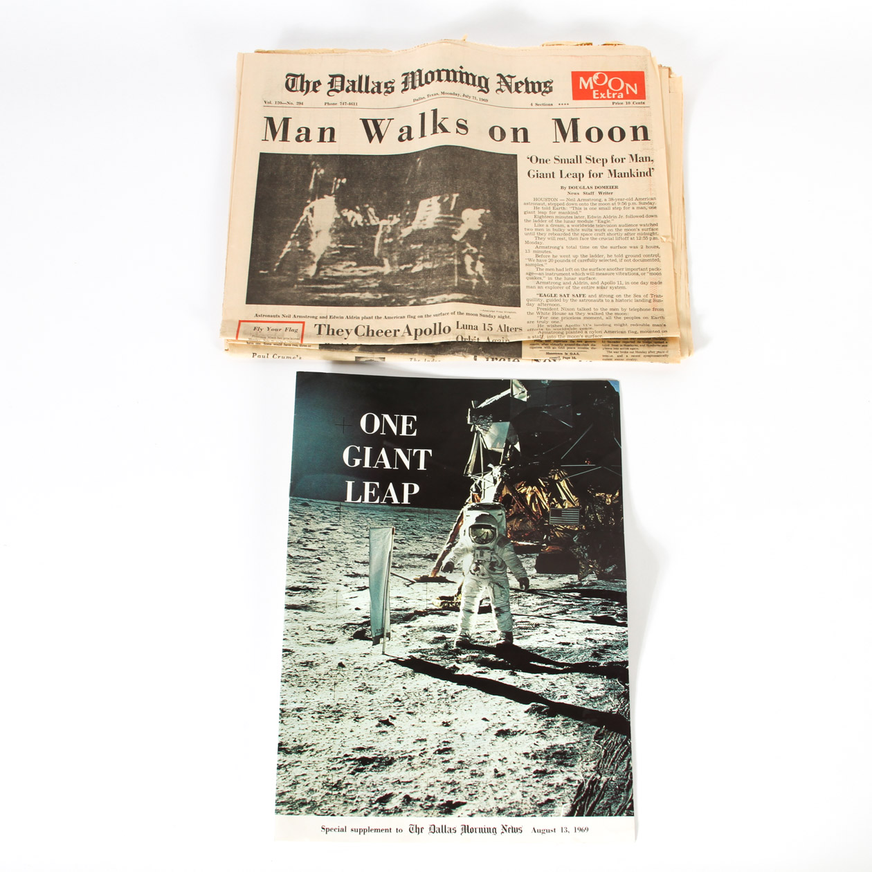 Apollo 11 Moon Landing Newspaper Memorabilia