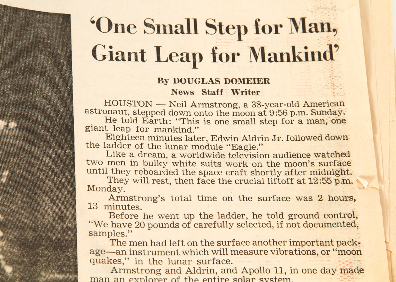 Apollo 11 Moon Landing Newspaper Memorabilia