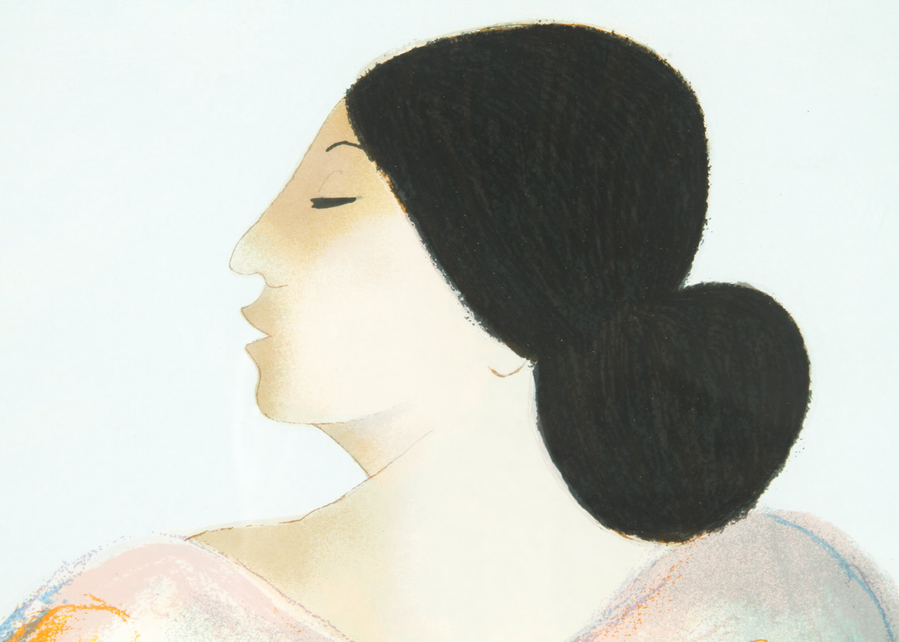 R.C. Gorman Serigraph on Paper "Woman from Maui"