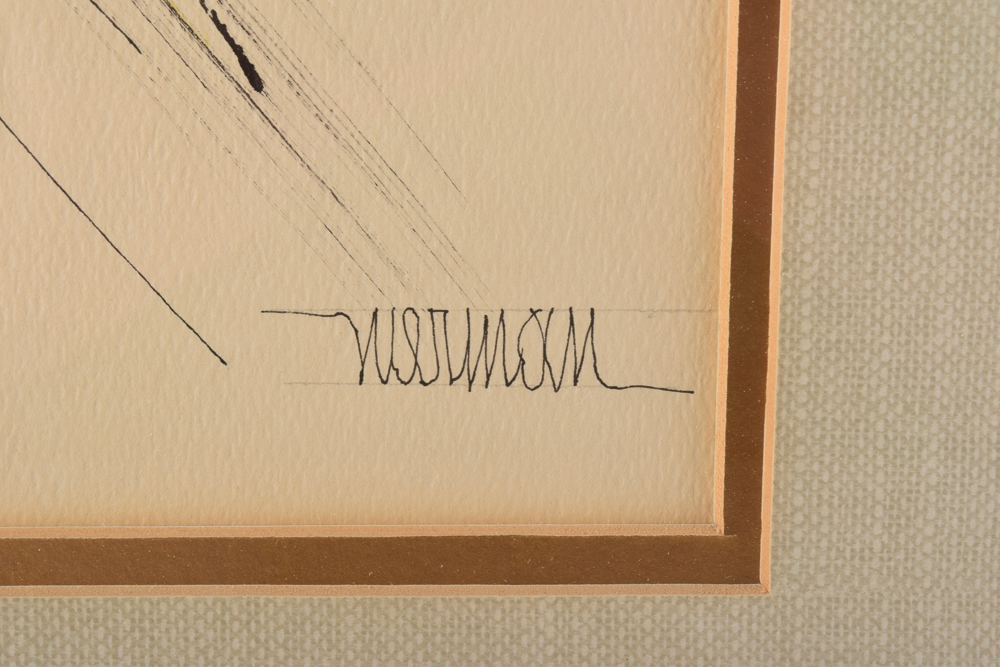 Framed Original Splatter Pen and Ink Drawing