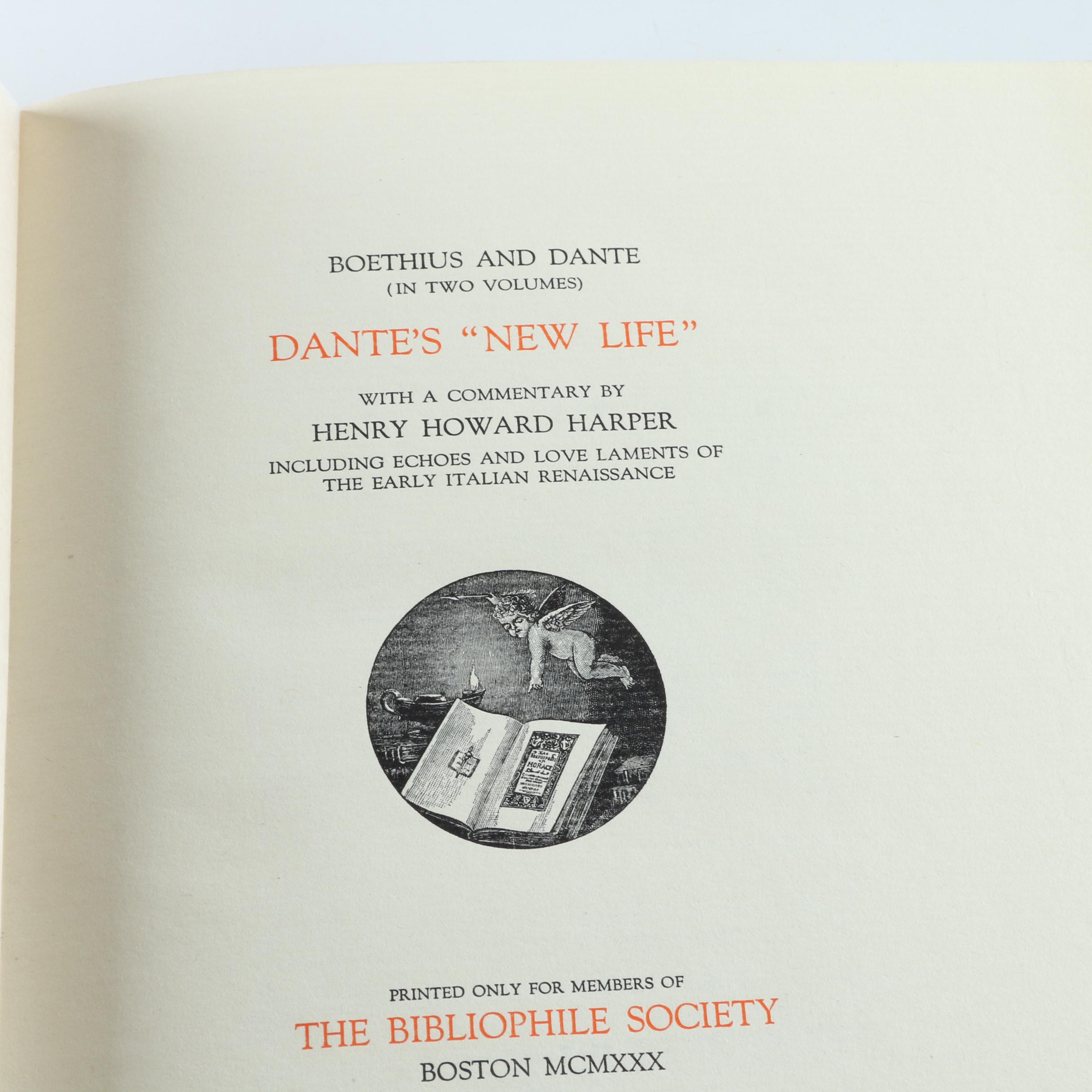 1930 Two-Volume "Boethius and Dante" by the Bibliophile Society