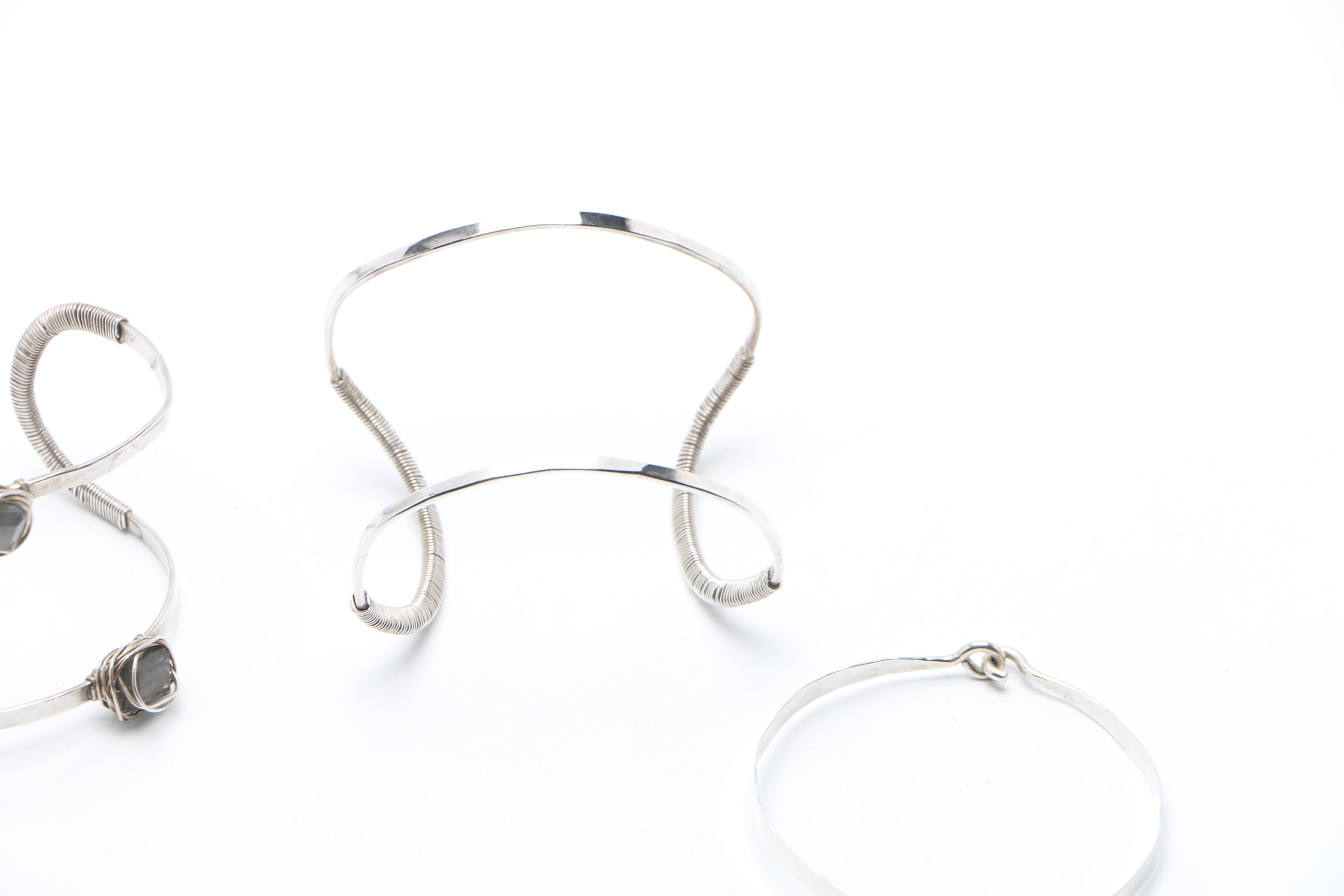 Sterling Silver Cuffs and Bangle Bracelets