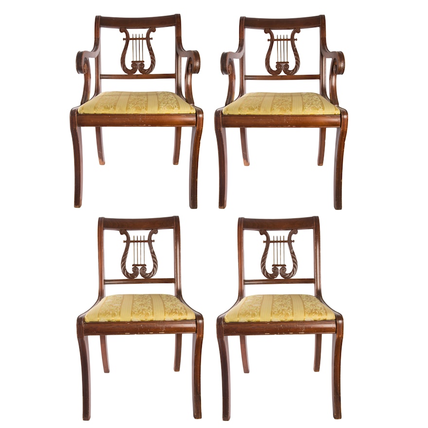 Antique Lyre Back Dining Chairs