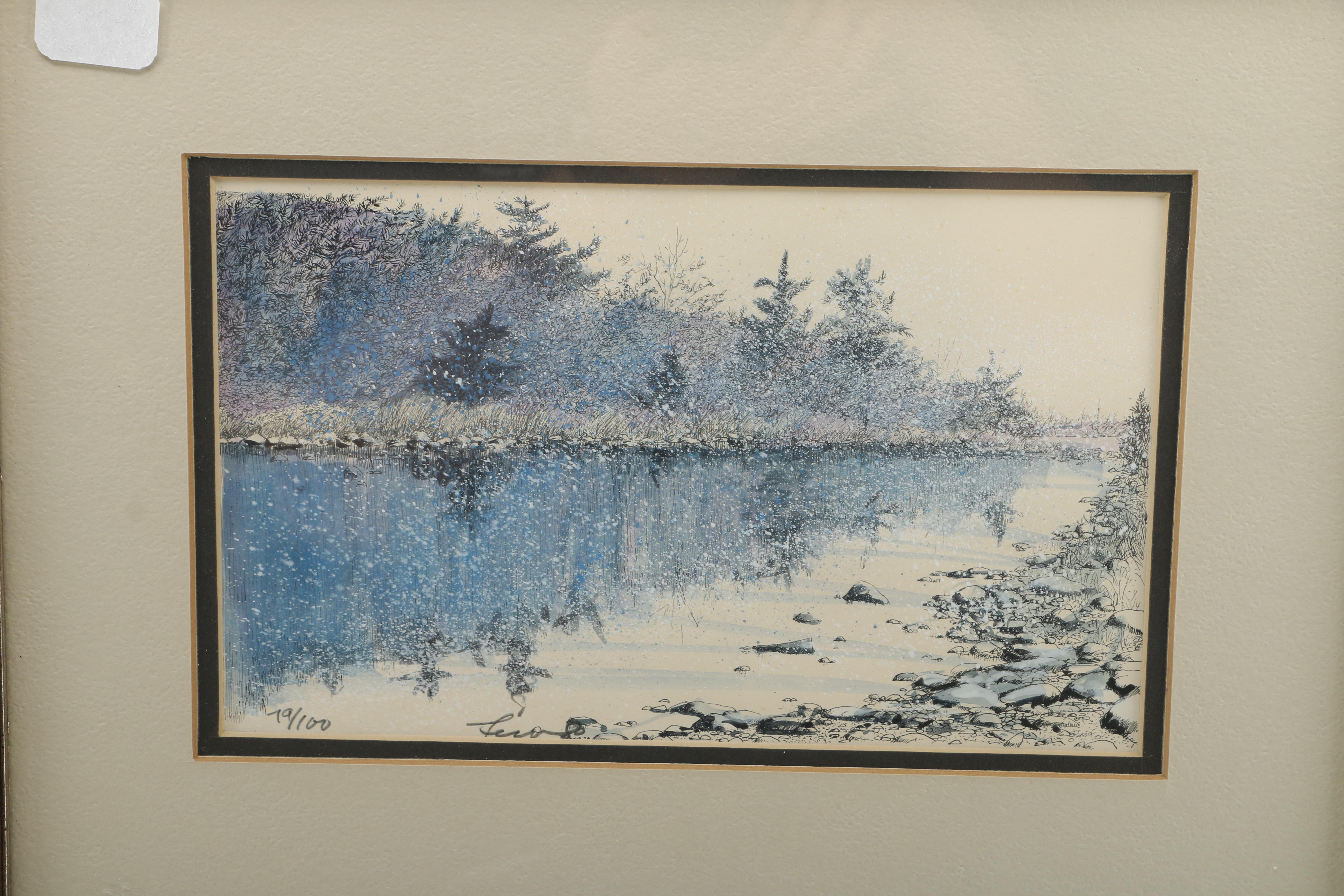 Limited Edition Hand-Colored Lithographs of Landscapes