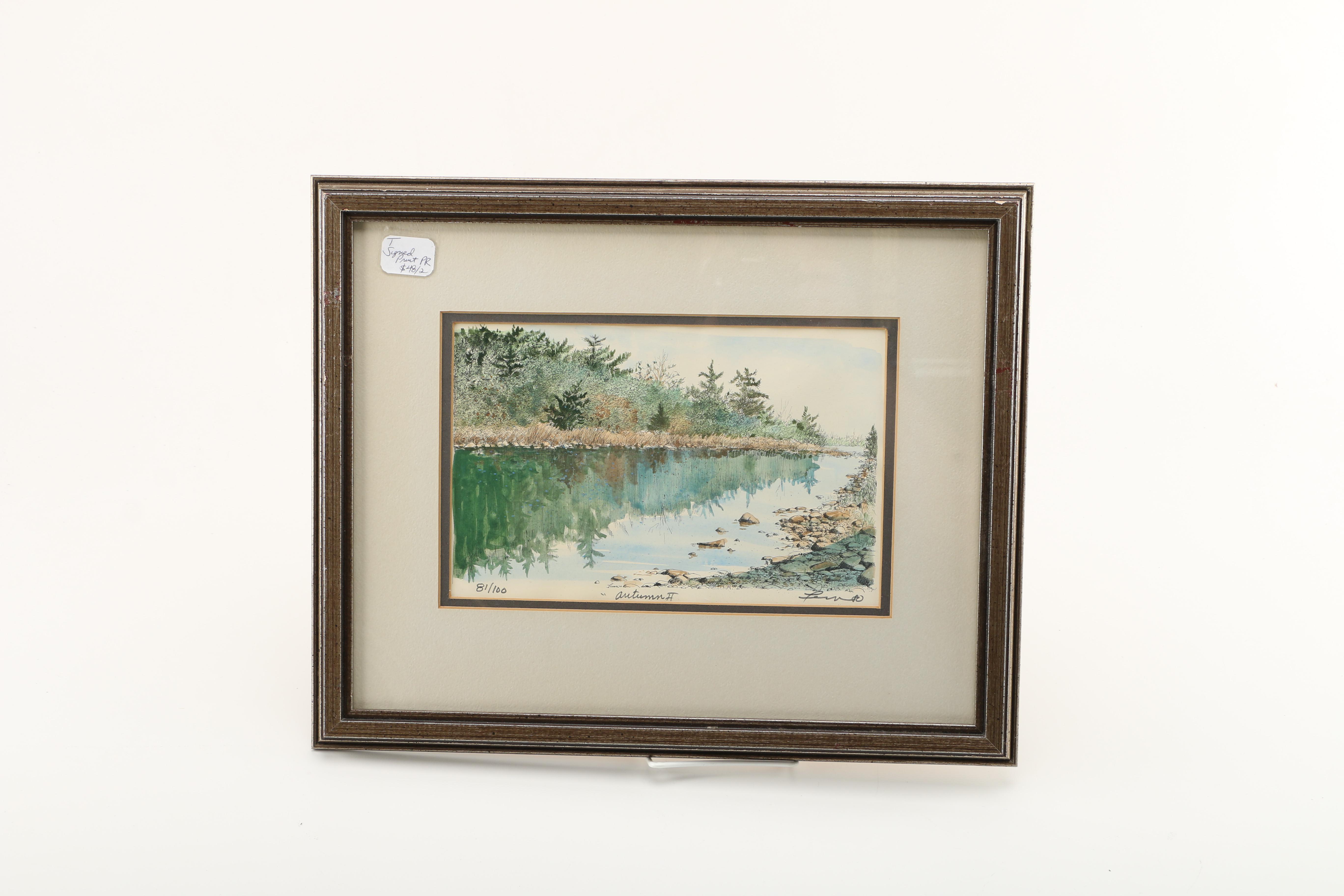 Limited Edition Hand-Colored Lithographs of Landscapes