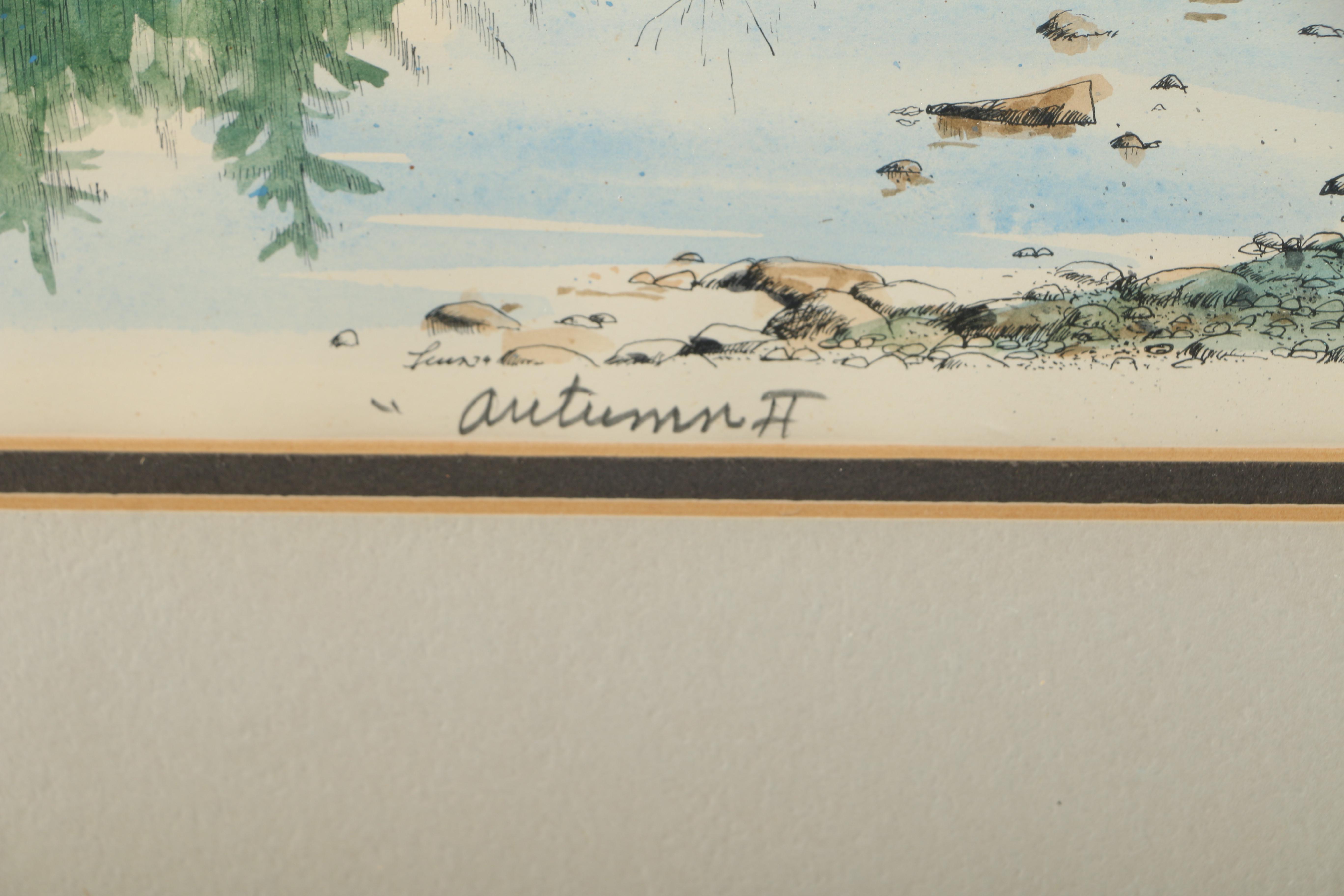 Limited Edition Hand-Colored Lithographs of Landscapes