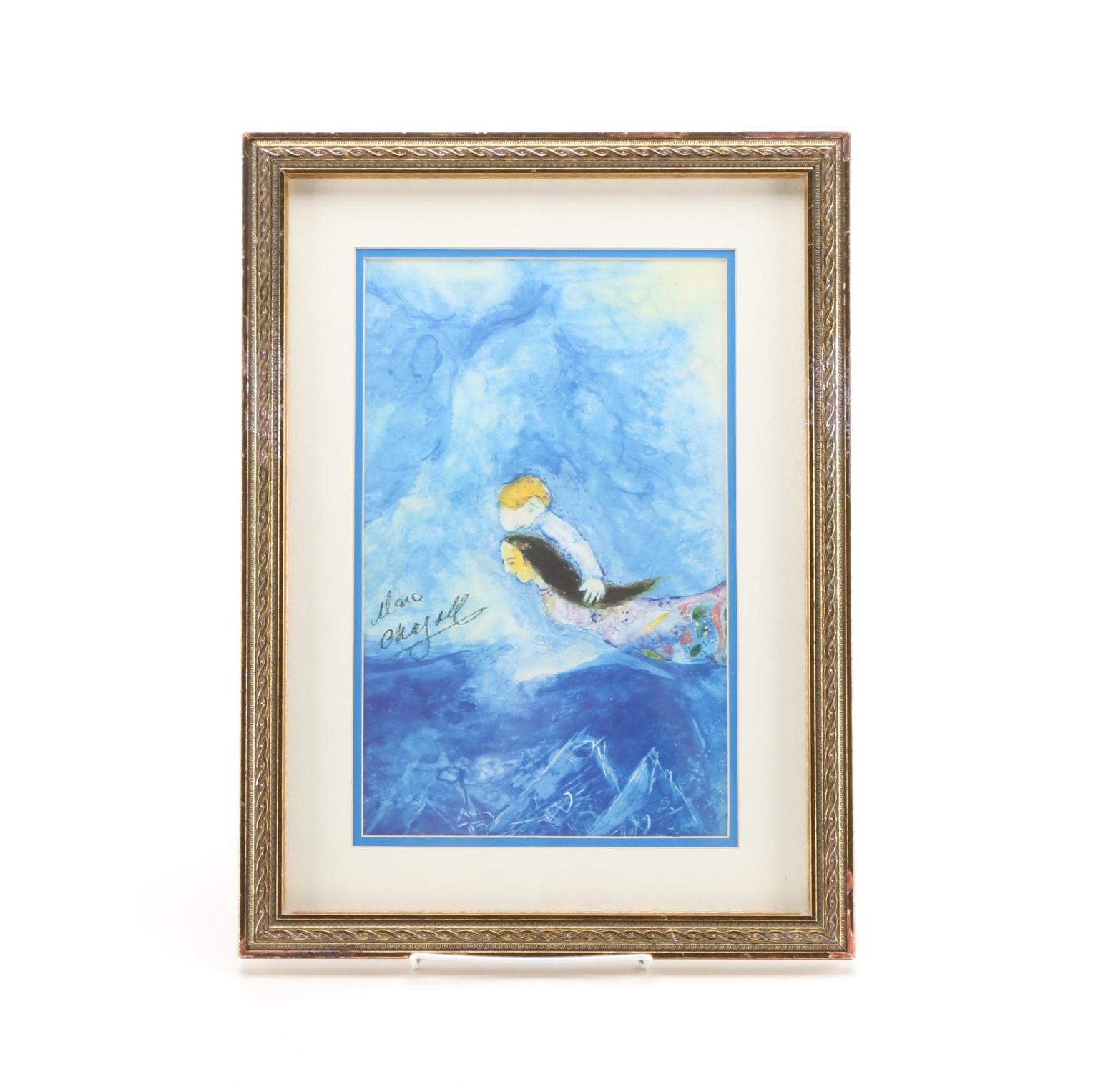 "Aleko and Zemphira by Moonlight" After Marc Chagall Offset Lithograph