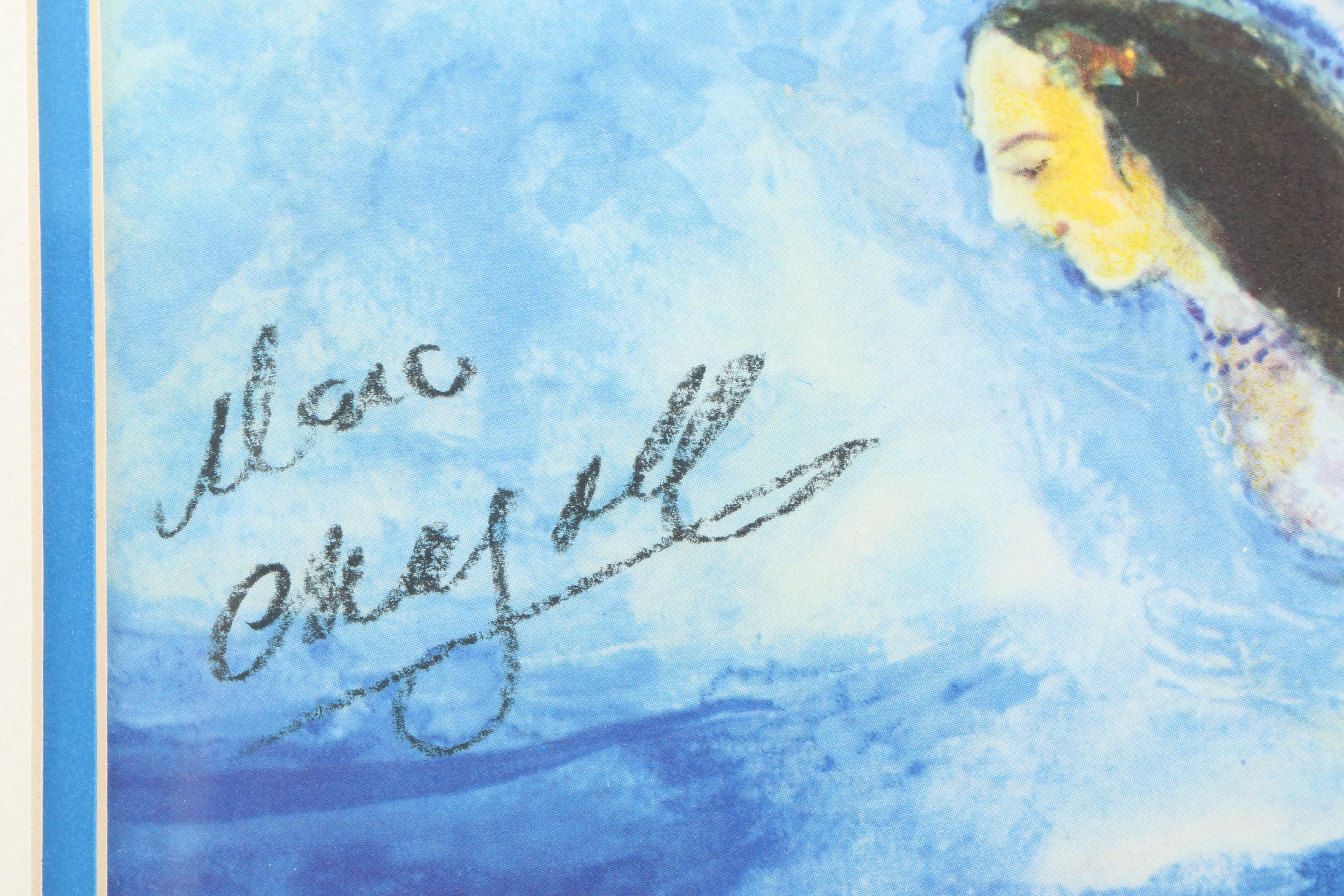 "Aleko and Zemphira by Moonlight" After Marc Chagall Offset Lithograph