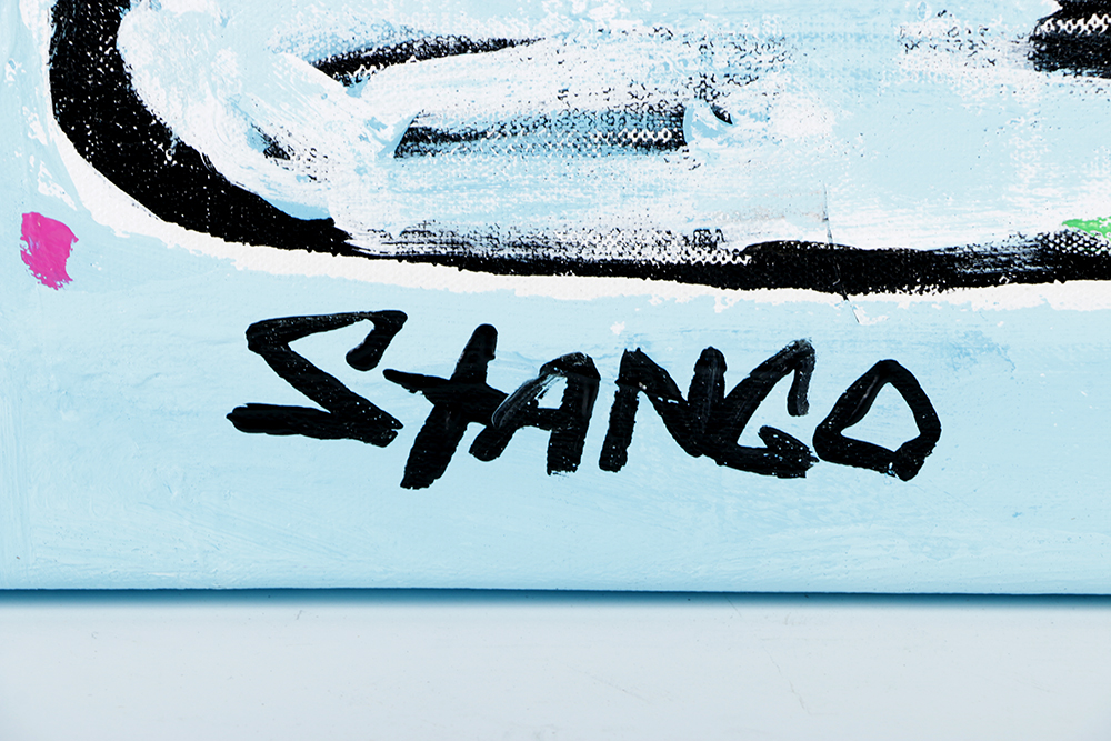 John Stango Mixed Media on Canvas of Chanel in Blue