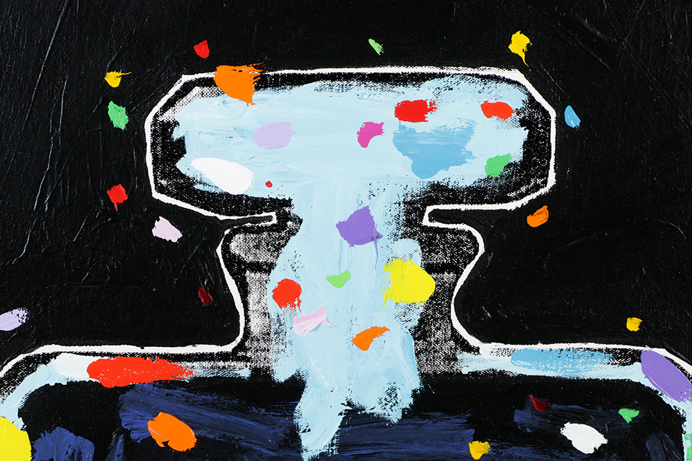 John Stango Mixed Media on Canvas of Chanel in Blue