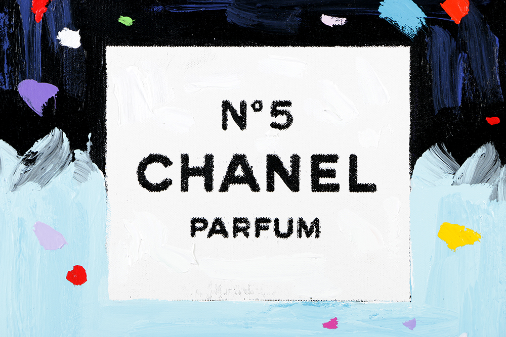 John Stango Mixed Media on Canvas of Chanel in Blue