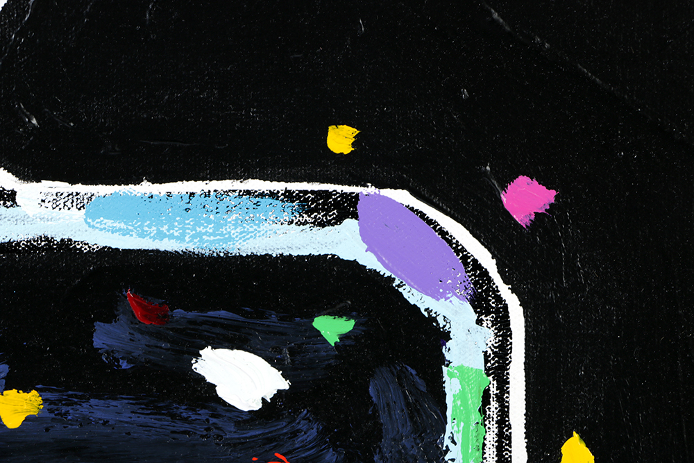 John Stango Mixed Media on Canvas of Chanel in Blue