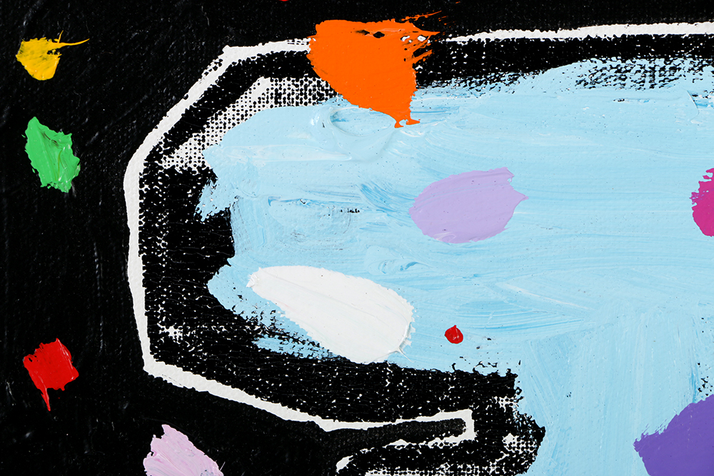 John Stango Mixed Media on Canvas of Chanel in Blue