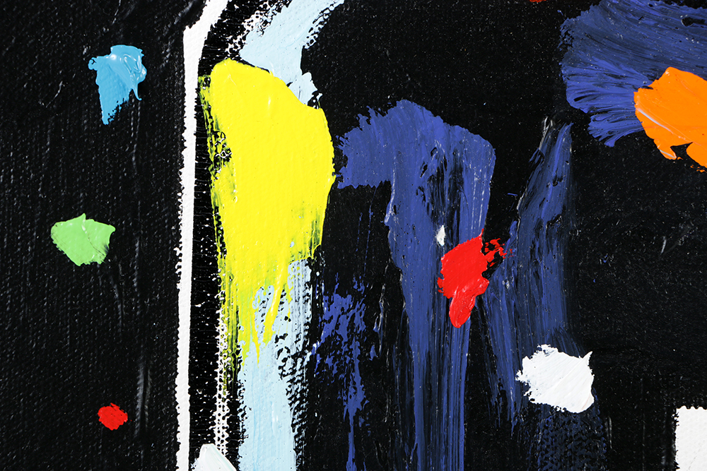 John Stango Mixed Media on Canvas of Chanel in Blue