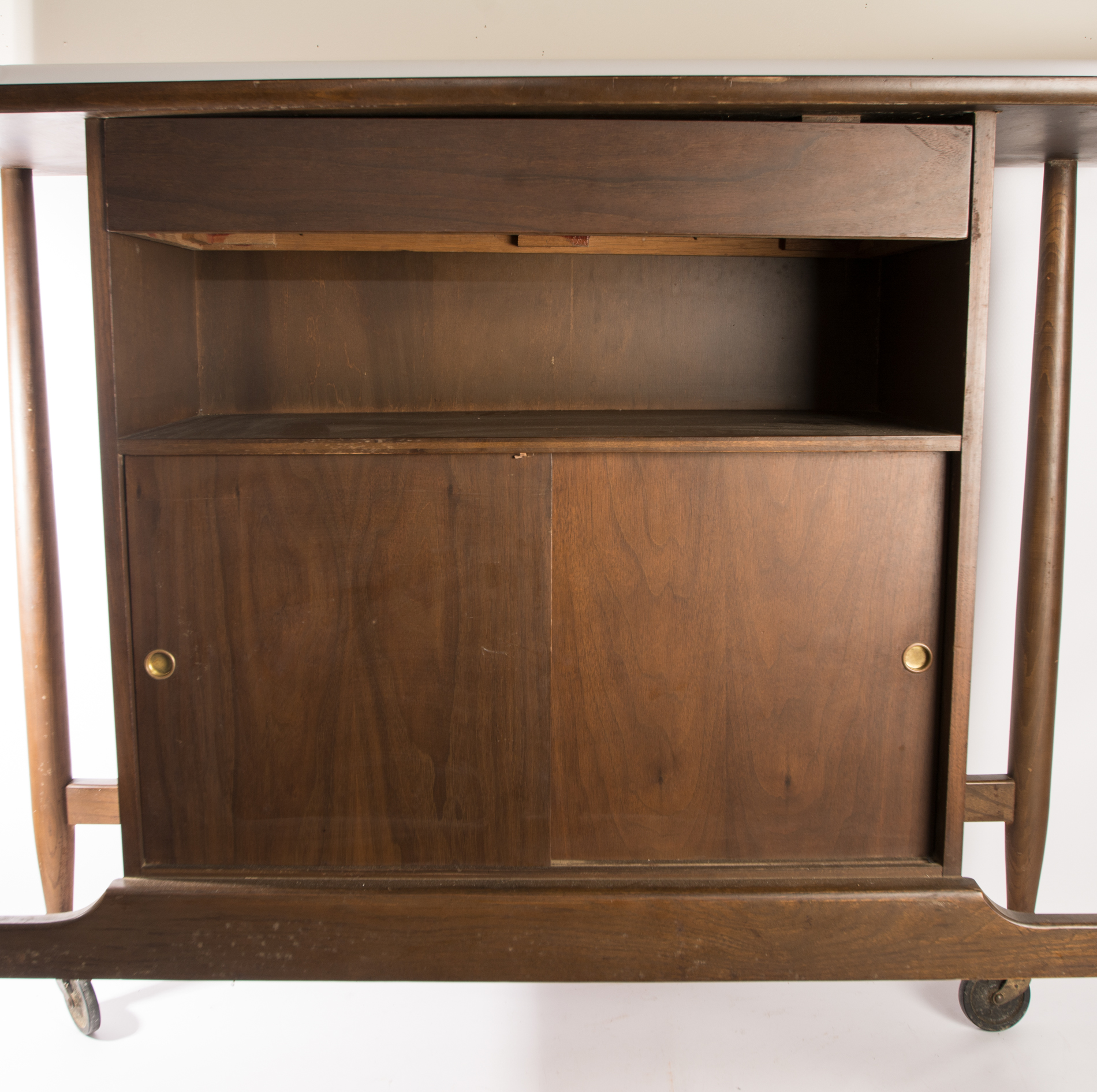 Mid Century Modern Rolling Bar Cart