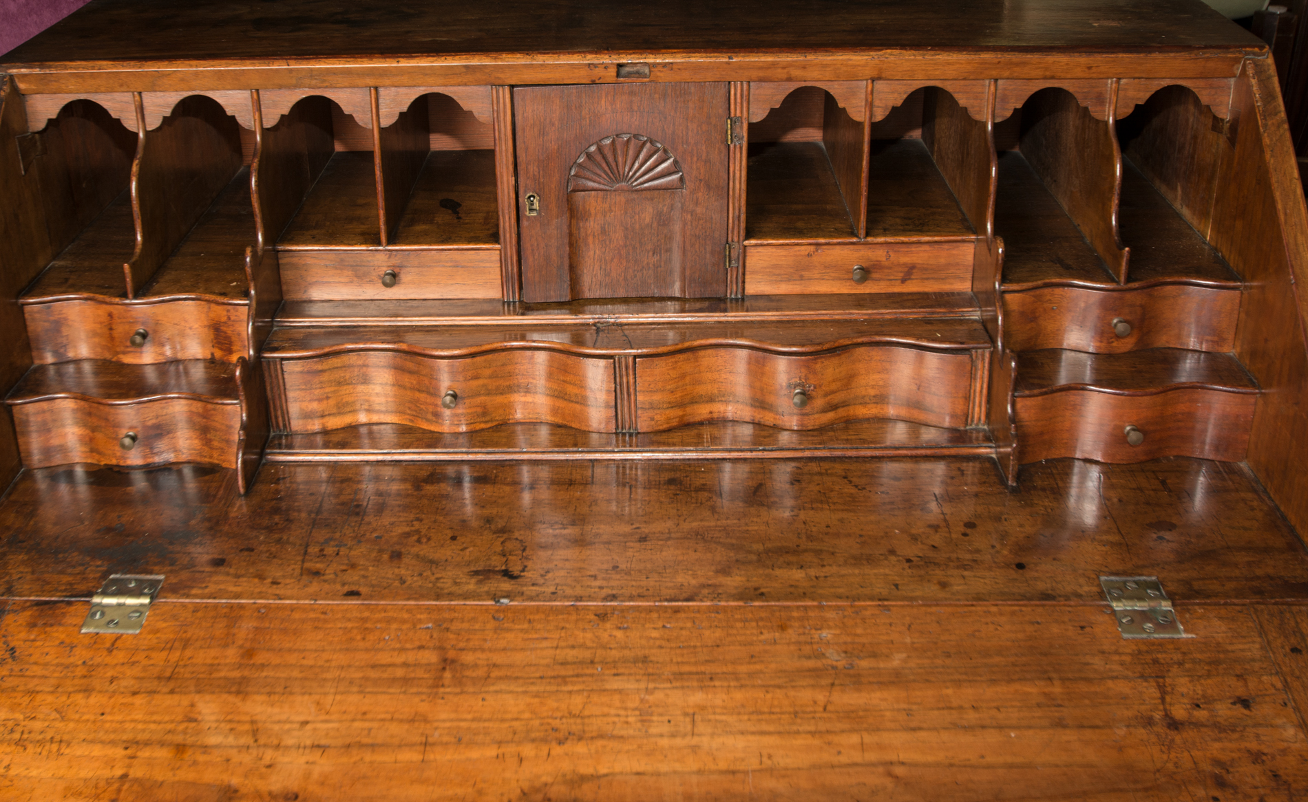 Antique English Walnut Slant Front Secretary