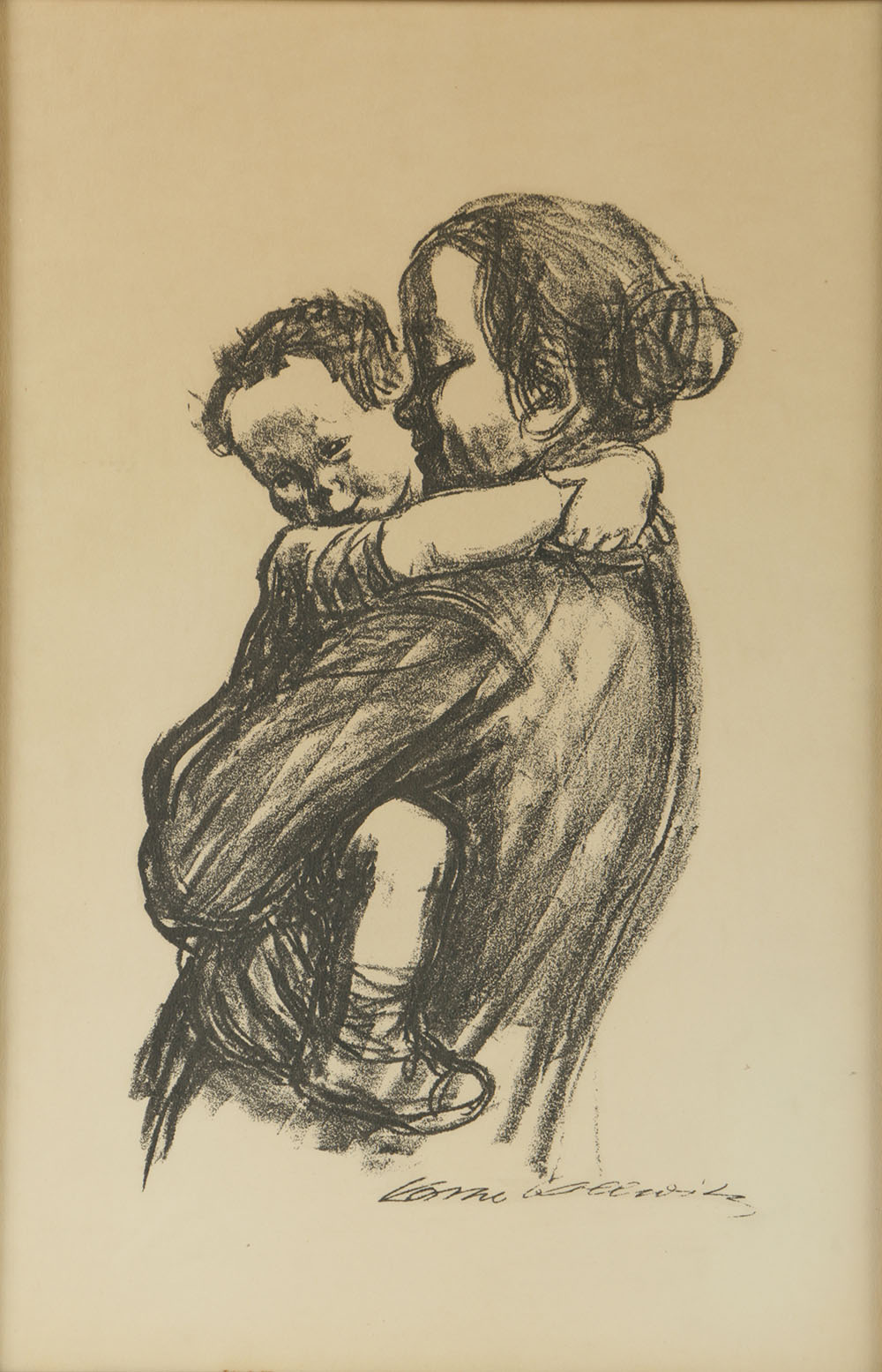 Offset Lithograph After Käthe Kollwitz's Original Drawing "Mother & Child"