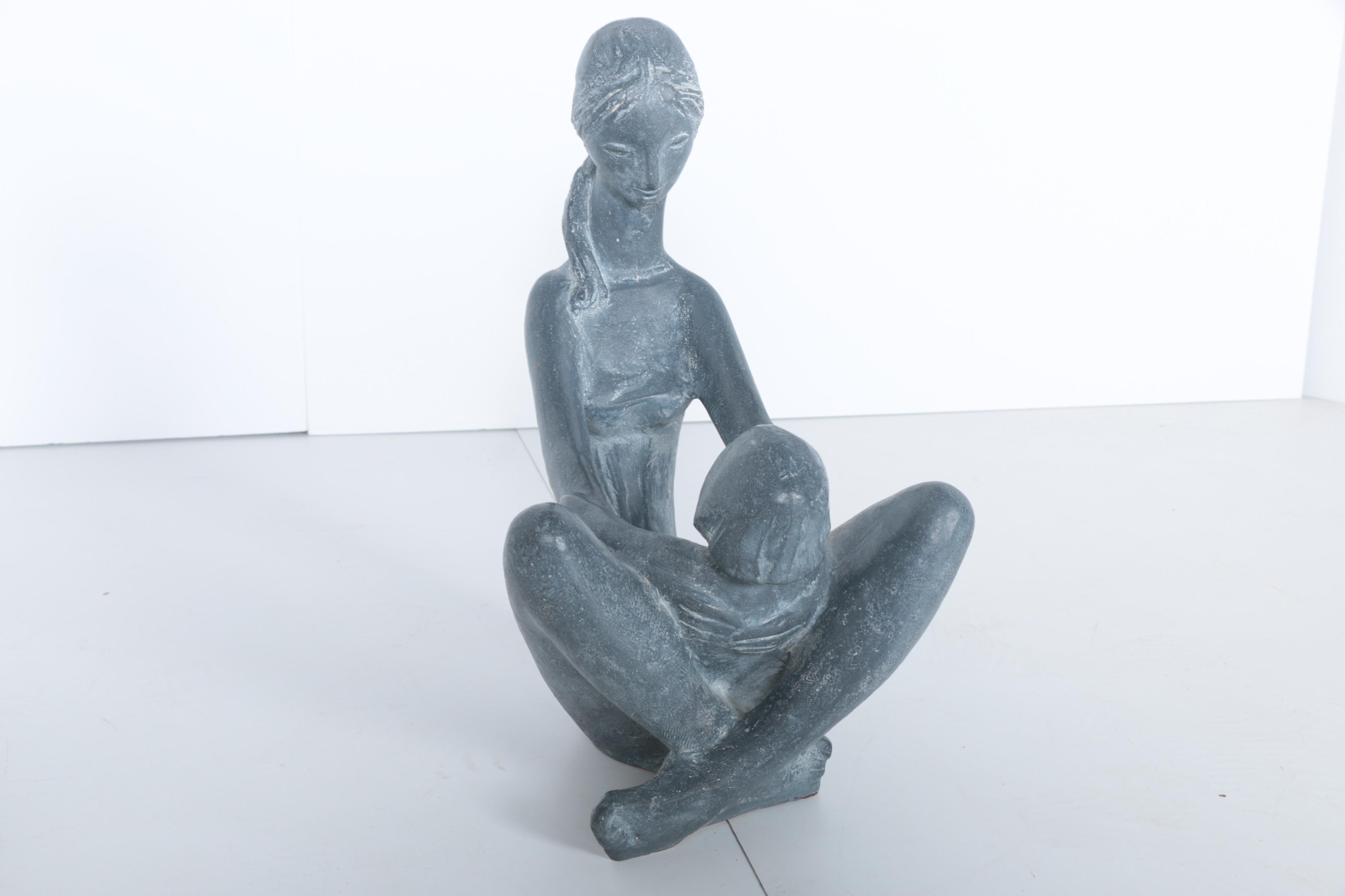 Kathy Kline Plaster Reproduction Sculpture "Mother and Child"