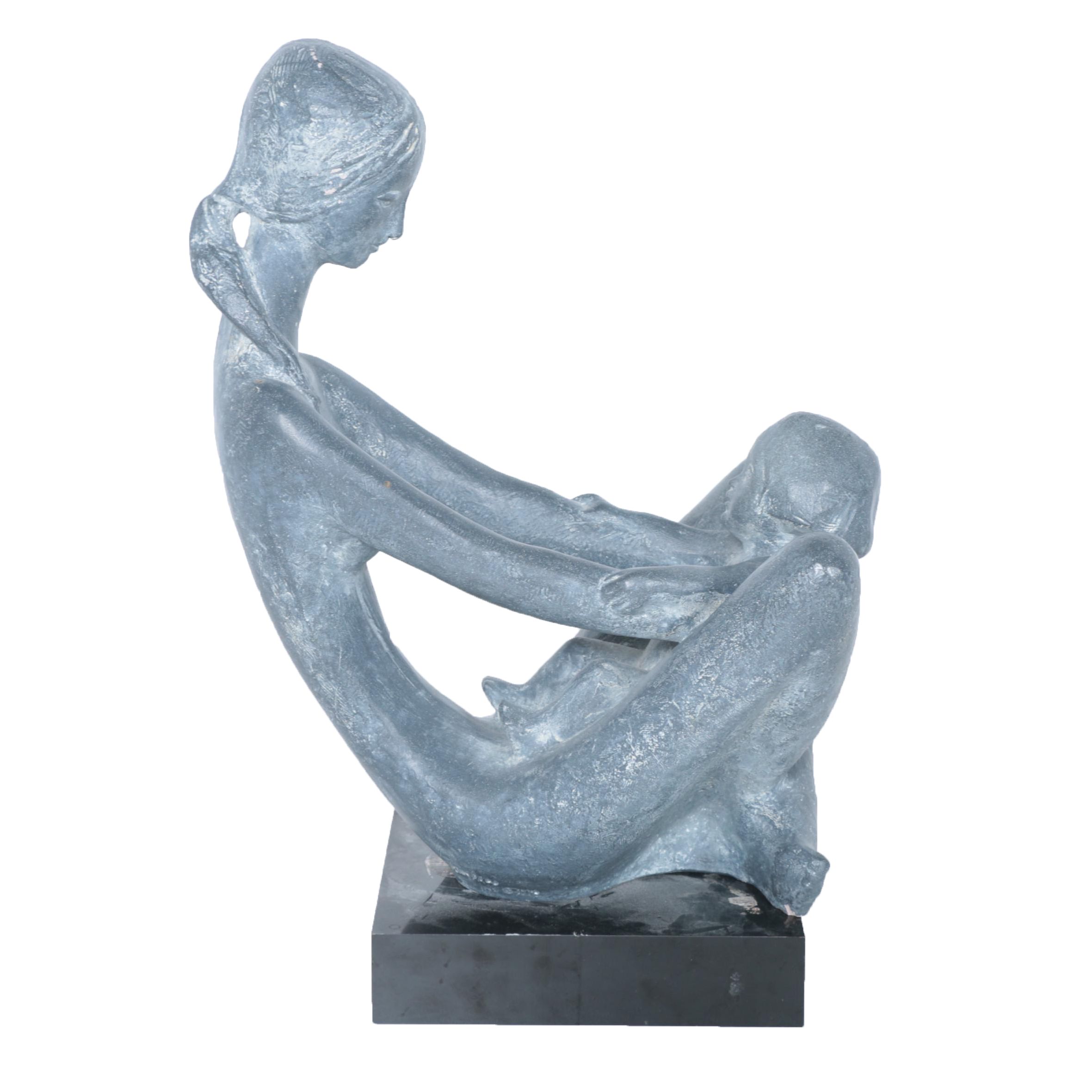 Kathy Kline Plaster Reproduction Sculpture "Mother and Child"