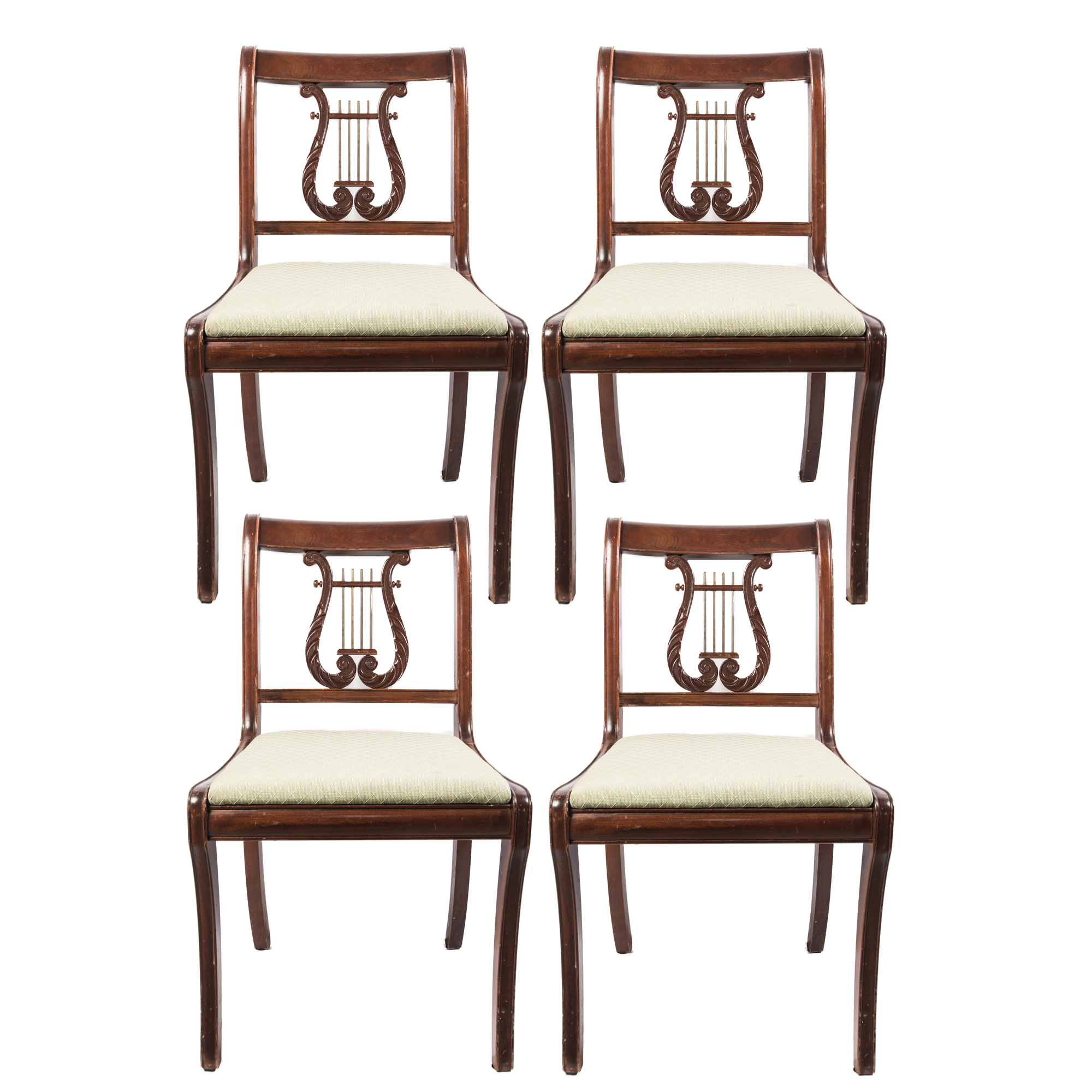 Antique Lyre Back Dining Chairs