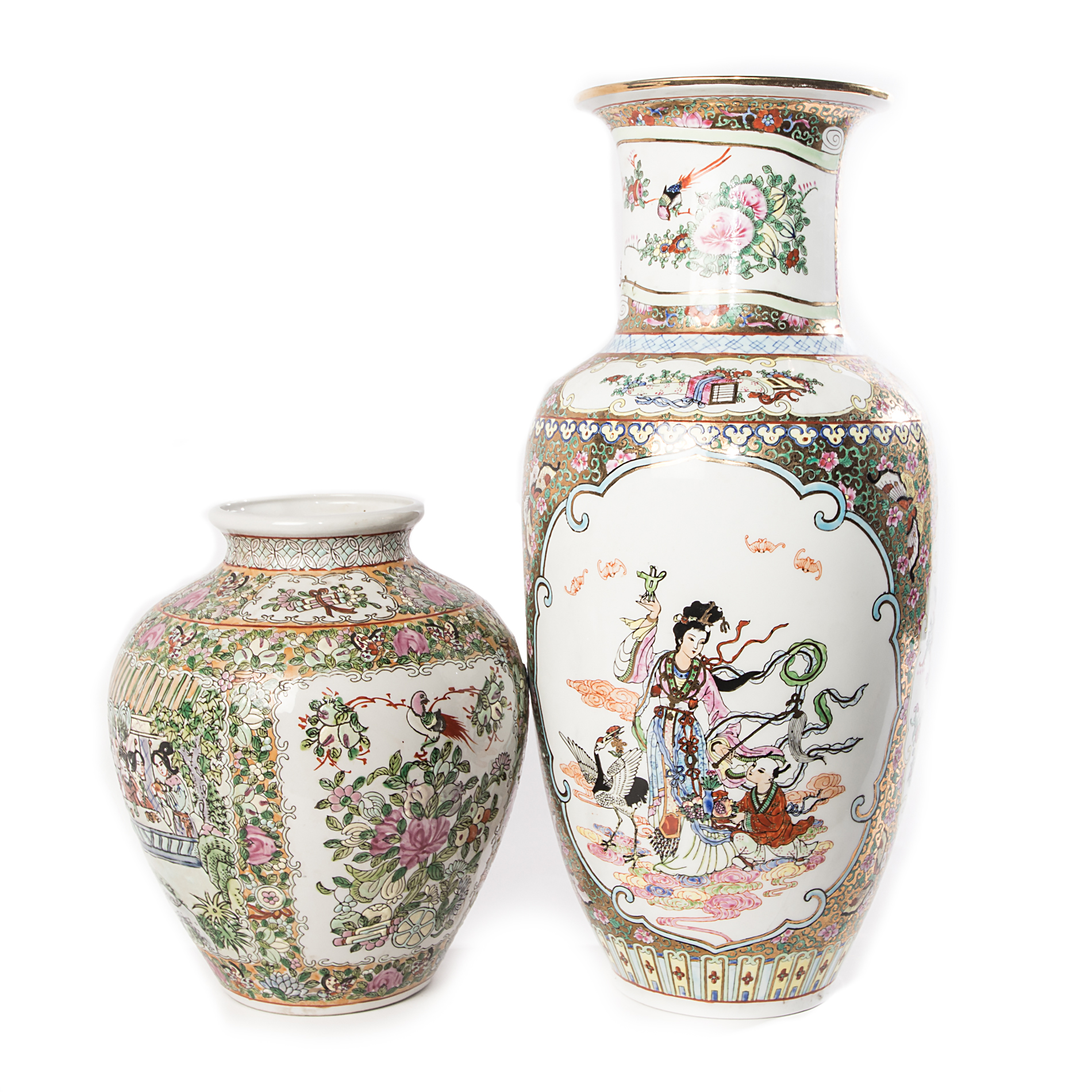 Chinese Rose Medallion Vases