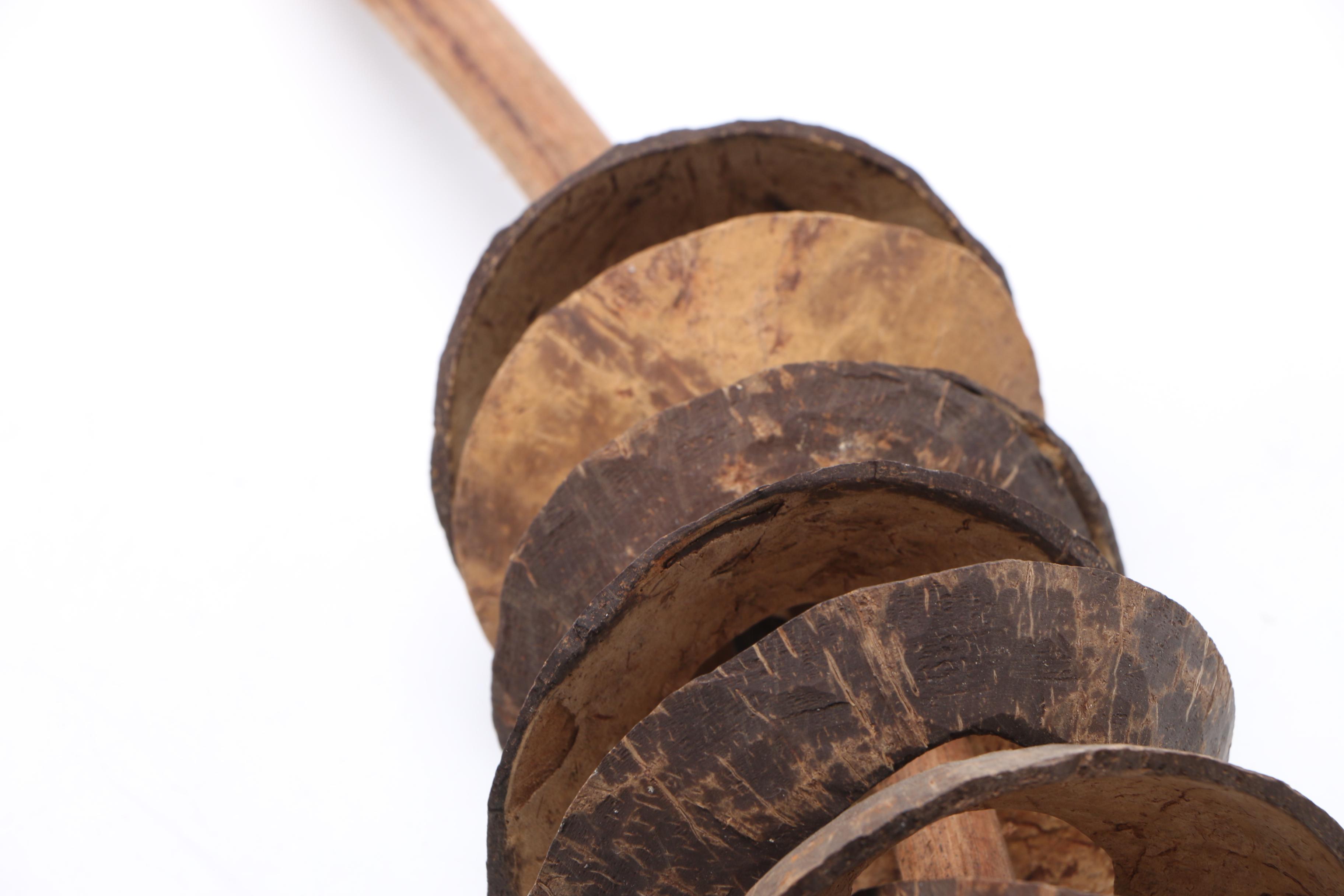 Pacific Islander Carved Coconut Shark Rattle