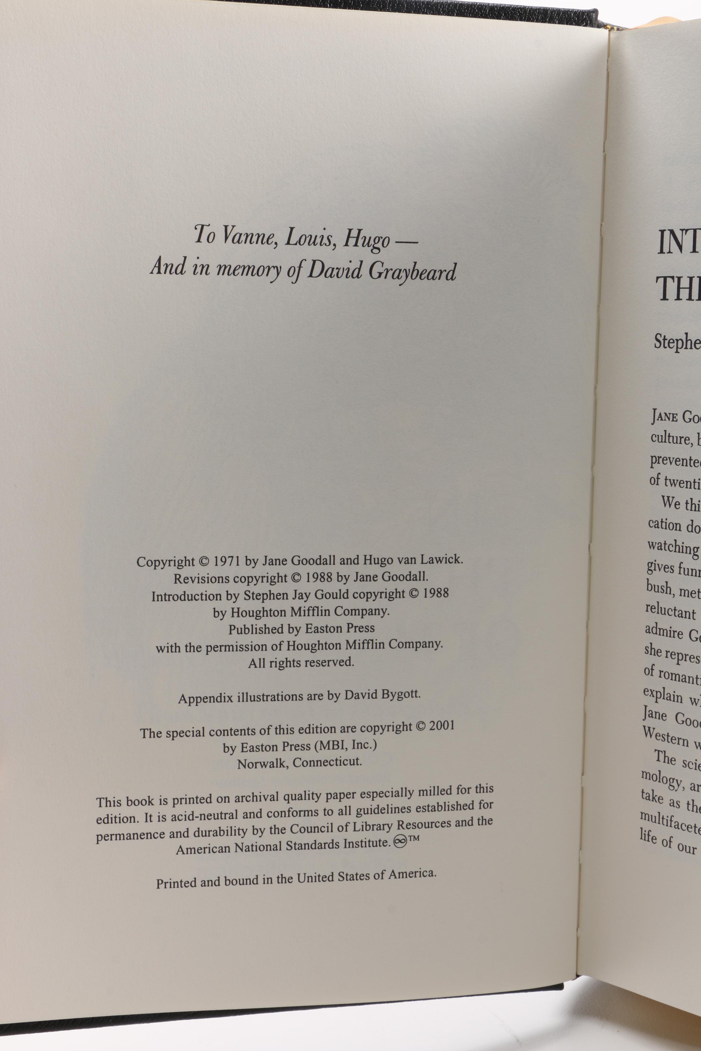 "In the Shadow of Man" Signed Edition by Jane Goodall