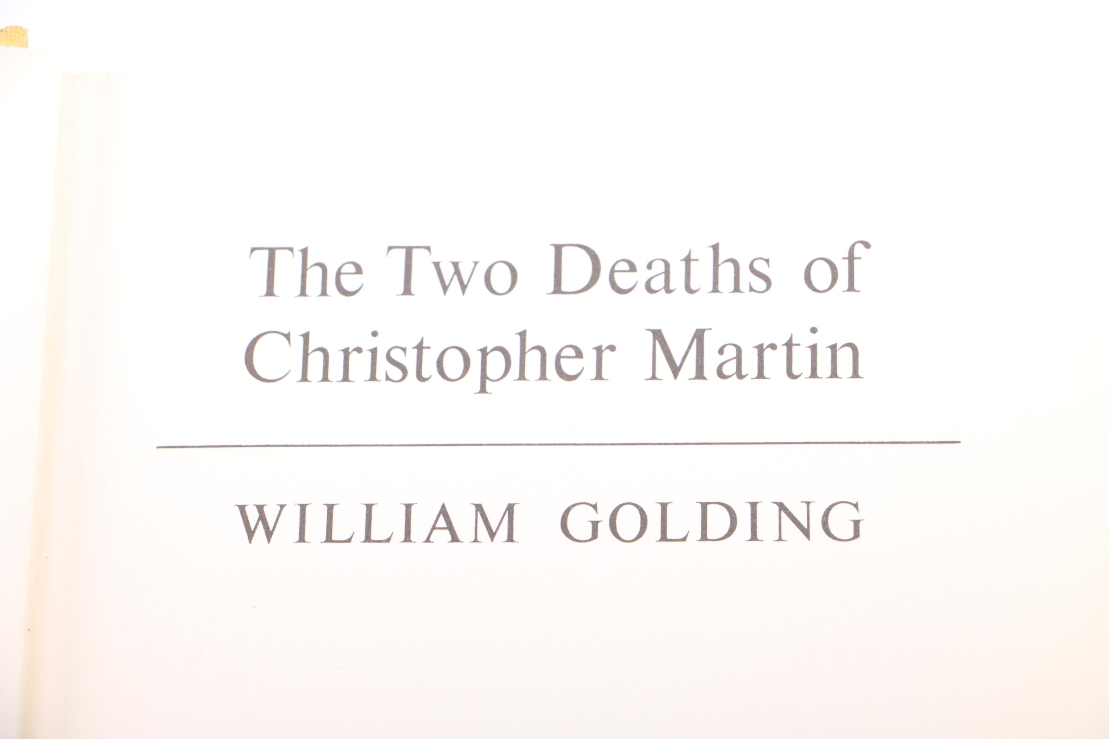 1956 First American Edition "The Two Deaths Of Christopher Martin" by William Golding