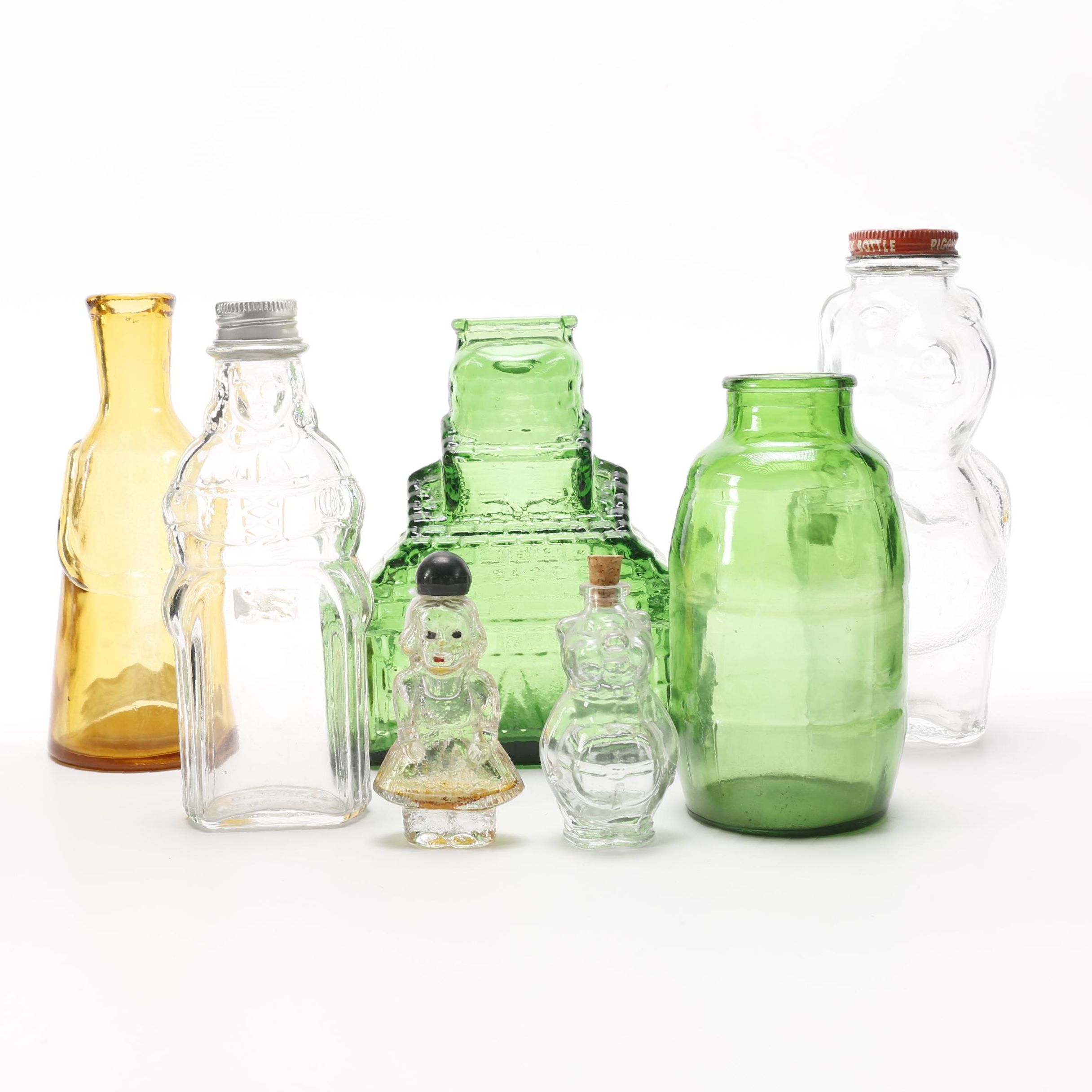 Vintage Figural Glass Bottles