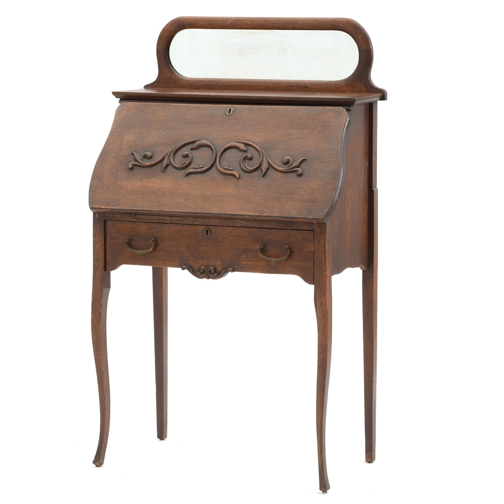 Antique Oak Slant Front Desk