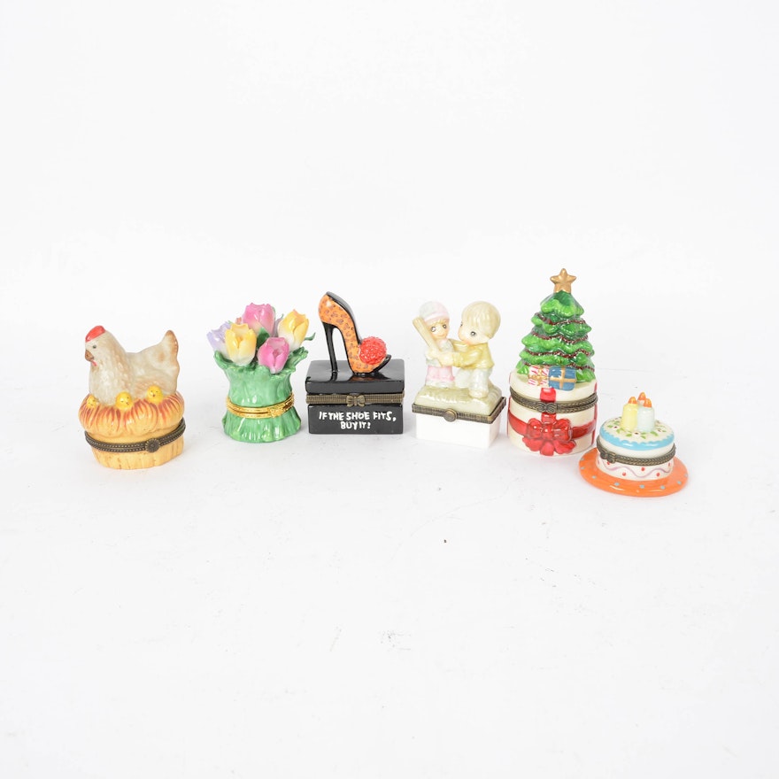 Grouping of Ceramic Trinket Boxes