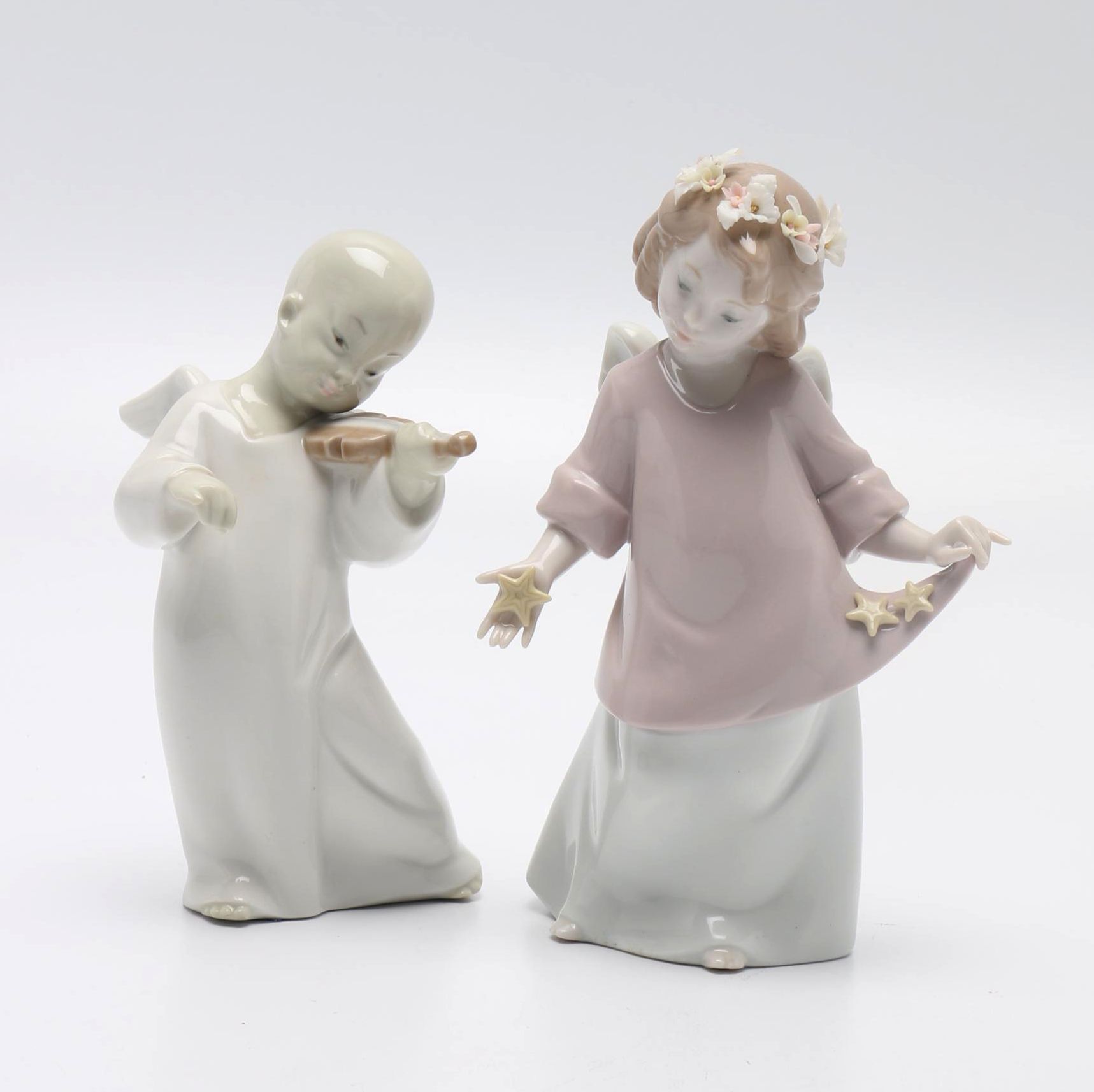 Pair of Lladro Angel Figurines