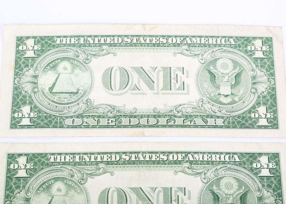 Four 1935 D Silver Certificates