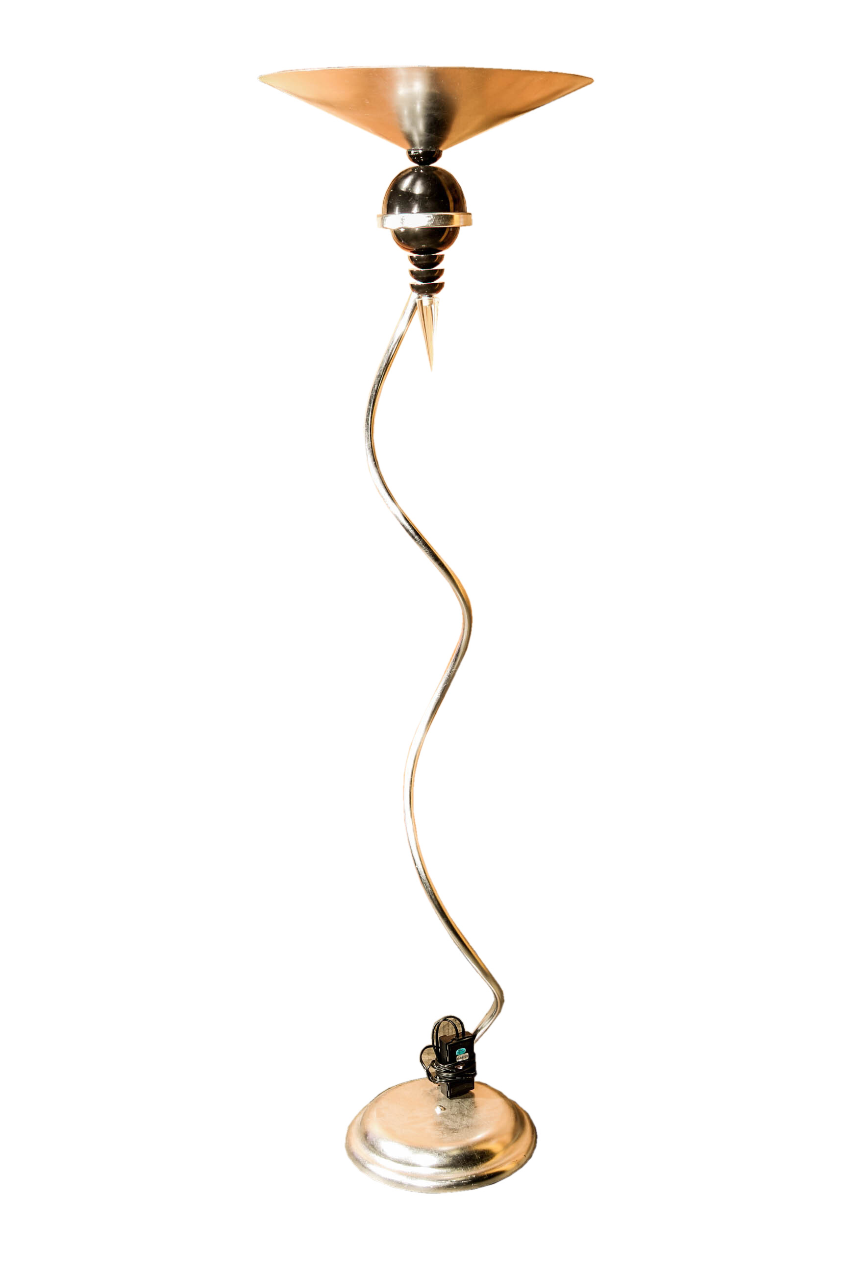 Silvertone Torchiere Floor Lamp