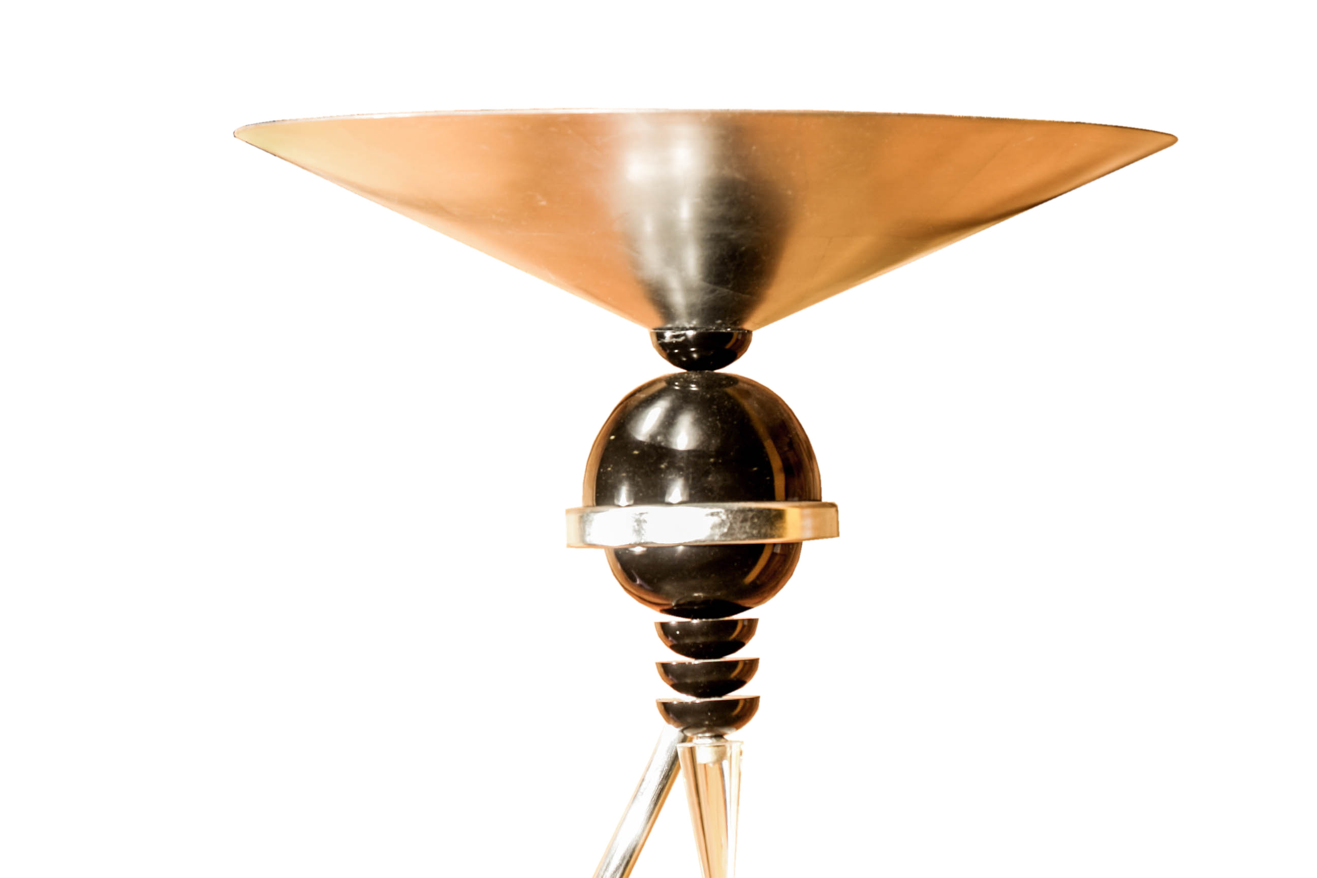 Silvertone Torchiere Floor Lamp