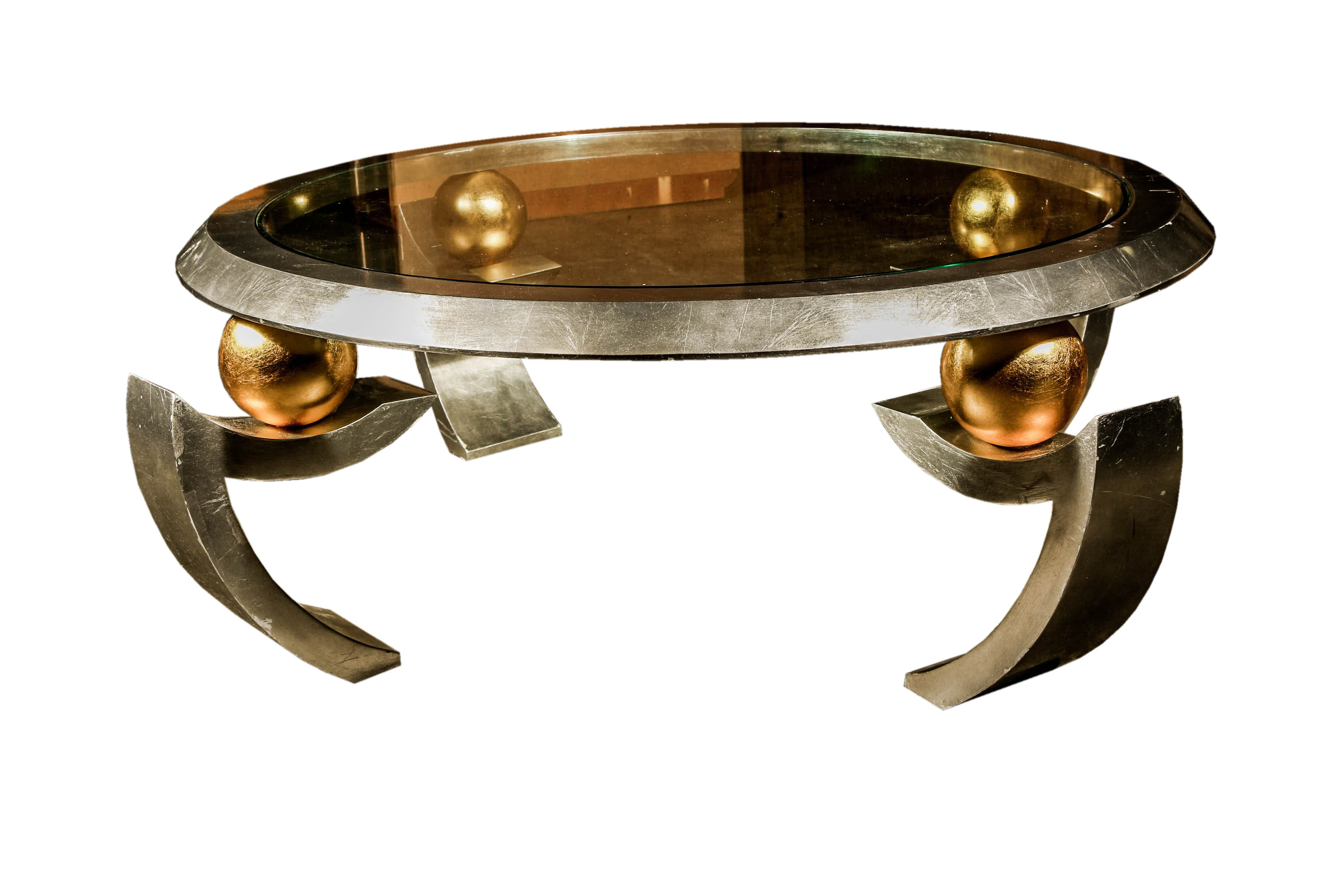 Glass Top Circular Cocktail Table